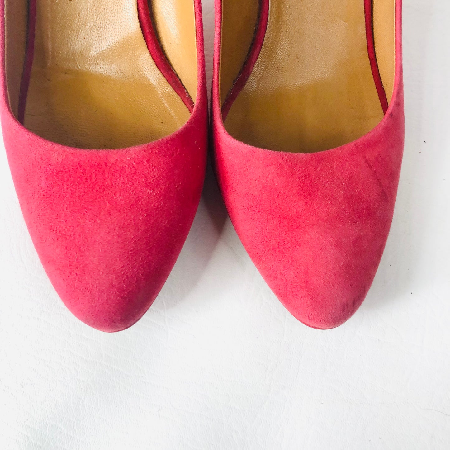 HOBBS Red Court Shoes Heels Size 5 (38) Suede & Leather Occasion Wedding Races