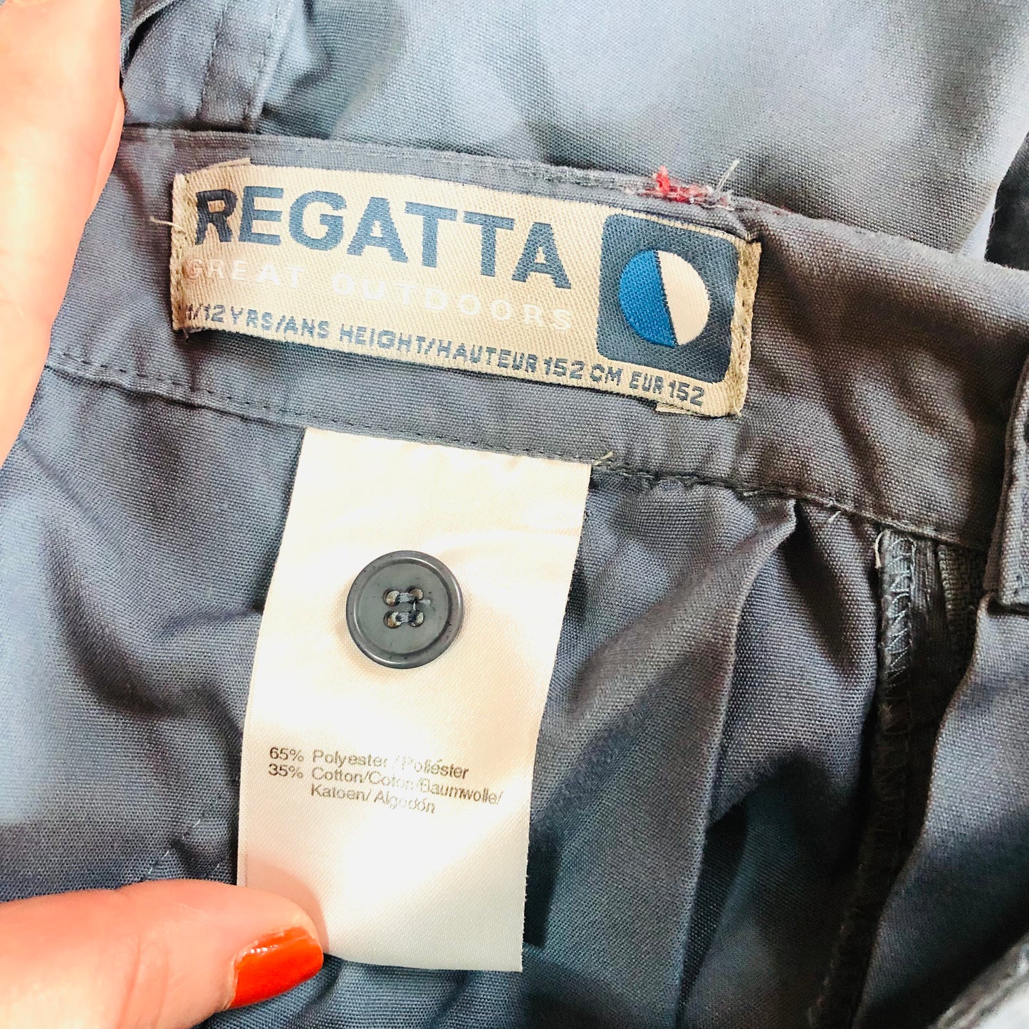 Regatta Boys Blue / Grey Outdoor Walking Cargo Shorts Age 11-12 (152cm)