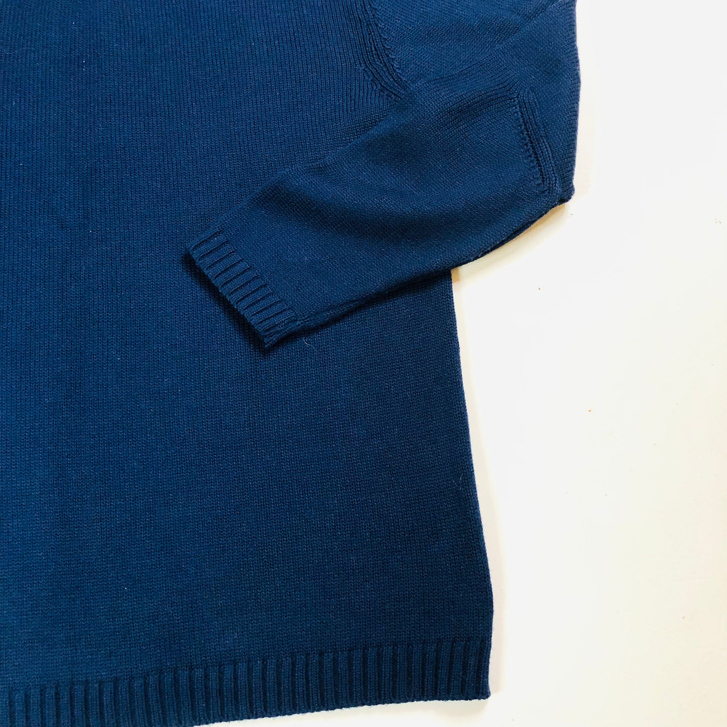 Replay Merino Wool Blend Navy Blue 1/4 Zip Knit Jumper – Size XXL