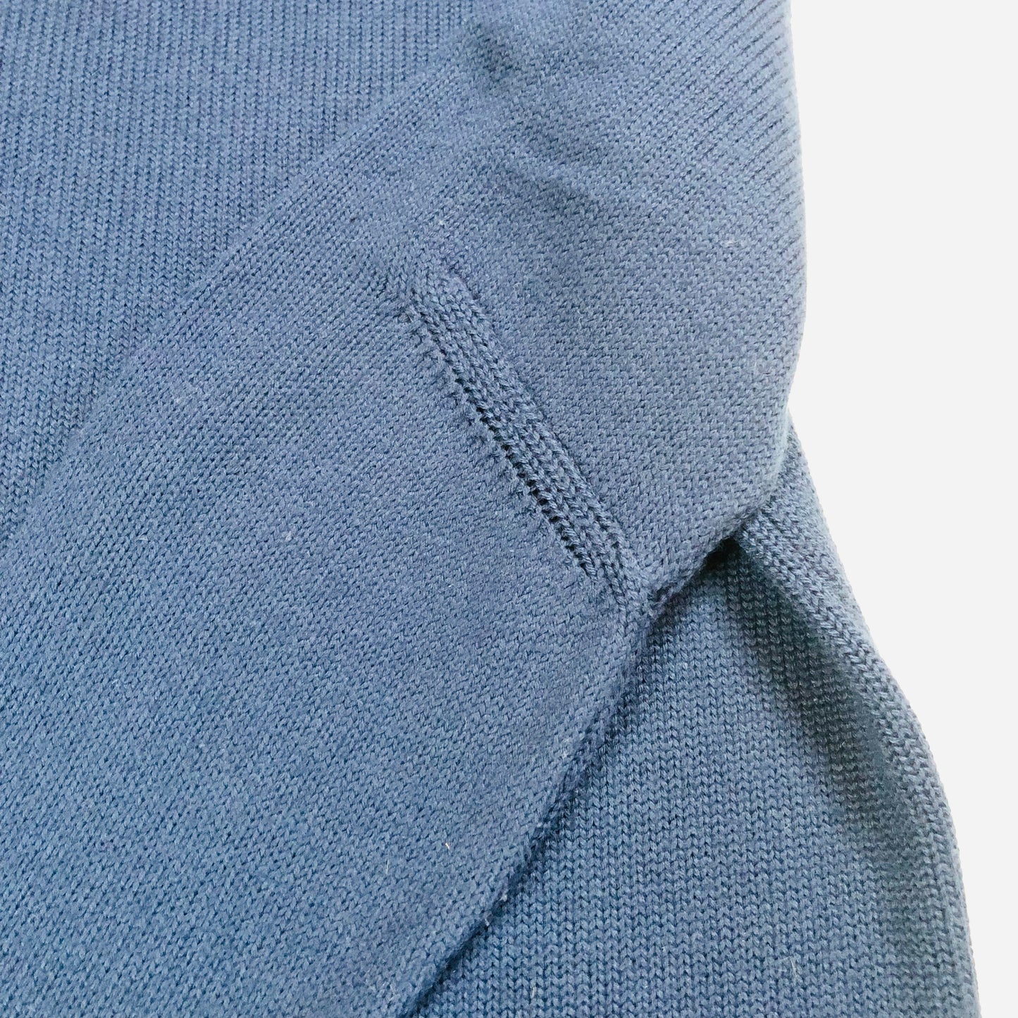 Replay Merino Wool Blend Navy Blue 1/4 Zip Knit Jumper – Size XXL