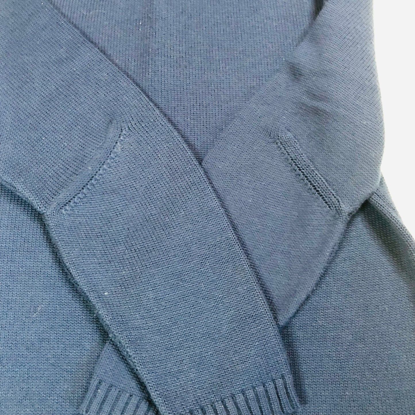 Replay Merino Wool Blend Navy Blue 1/4 Zip Knit Jumper – Size XXL