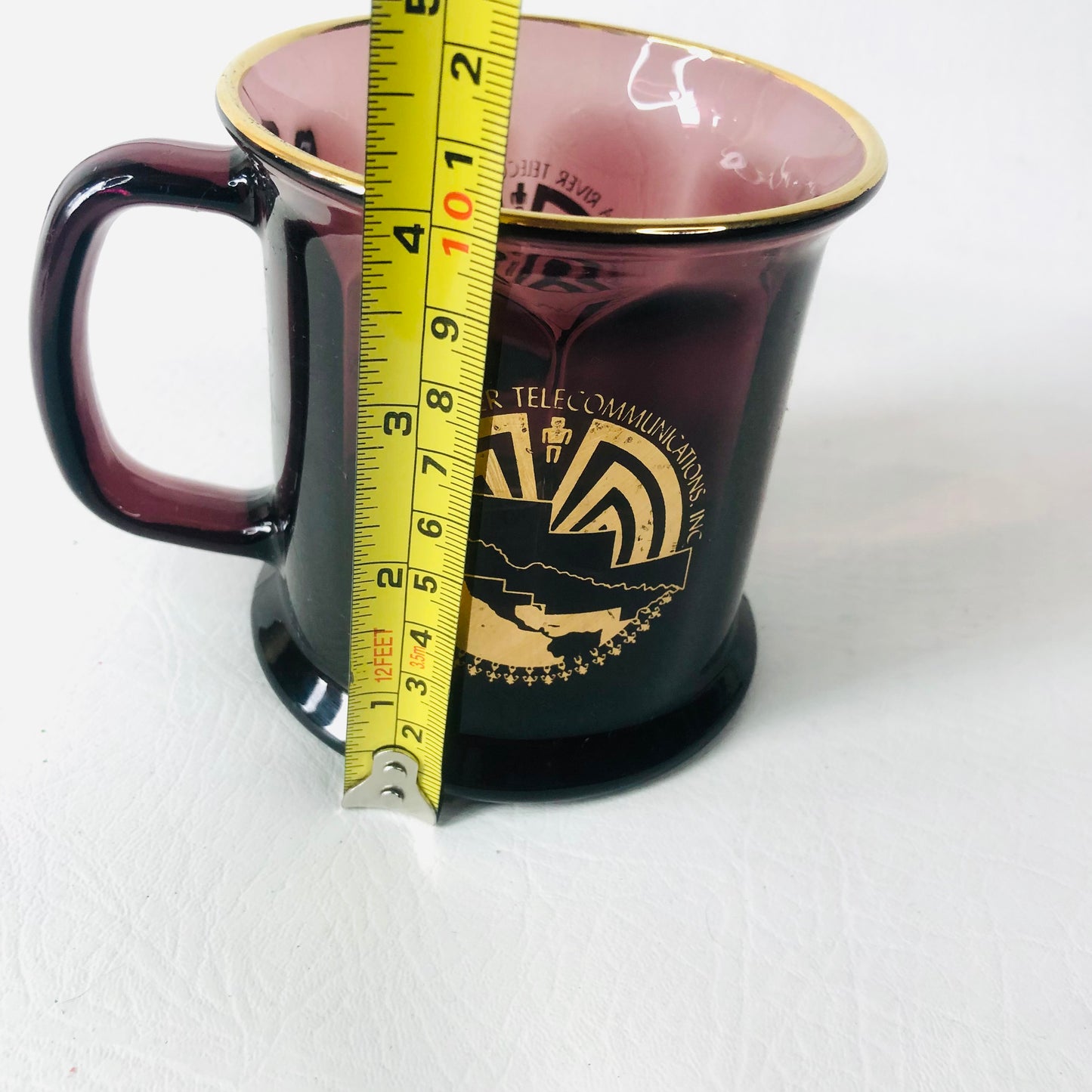 Culver Gila River Telecommunications Inc. Rare Purple Amethyst Glass Coffee Mug Made In USA