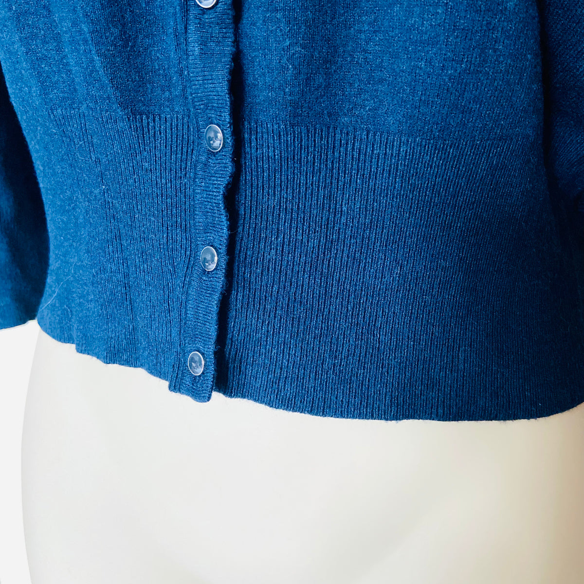 M&S (Marks & Spencer) | Ink Blue | Fine Knit Classic Button Down Cardigan | Size 8