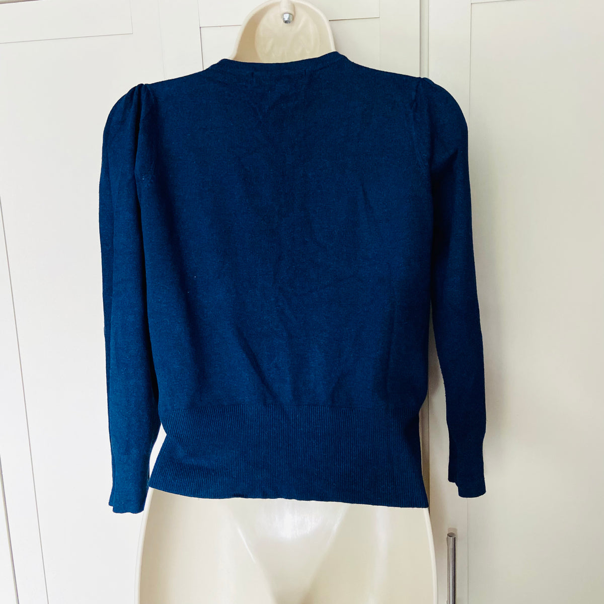 M&S (Marks & Spencer) | Ink Blue | Fine Knit Classic Button Down Cardigan | Size 8