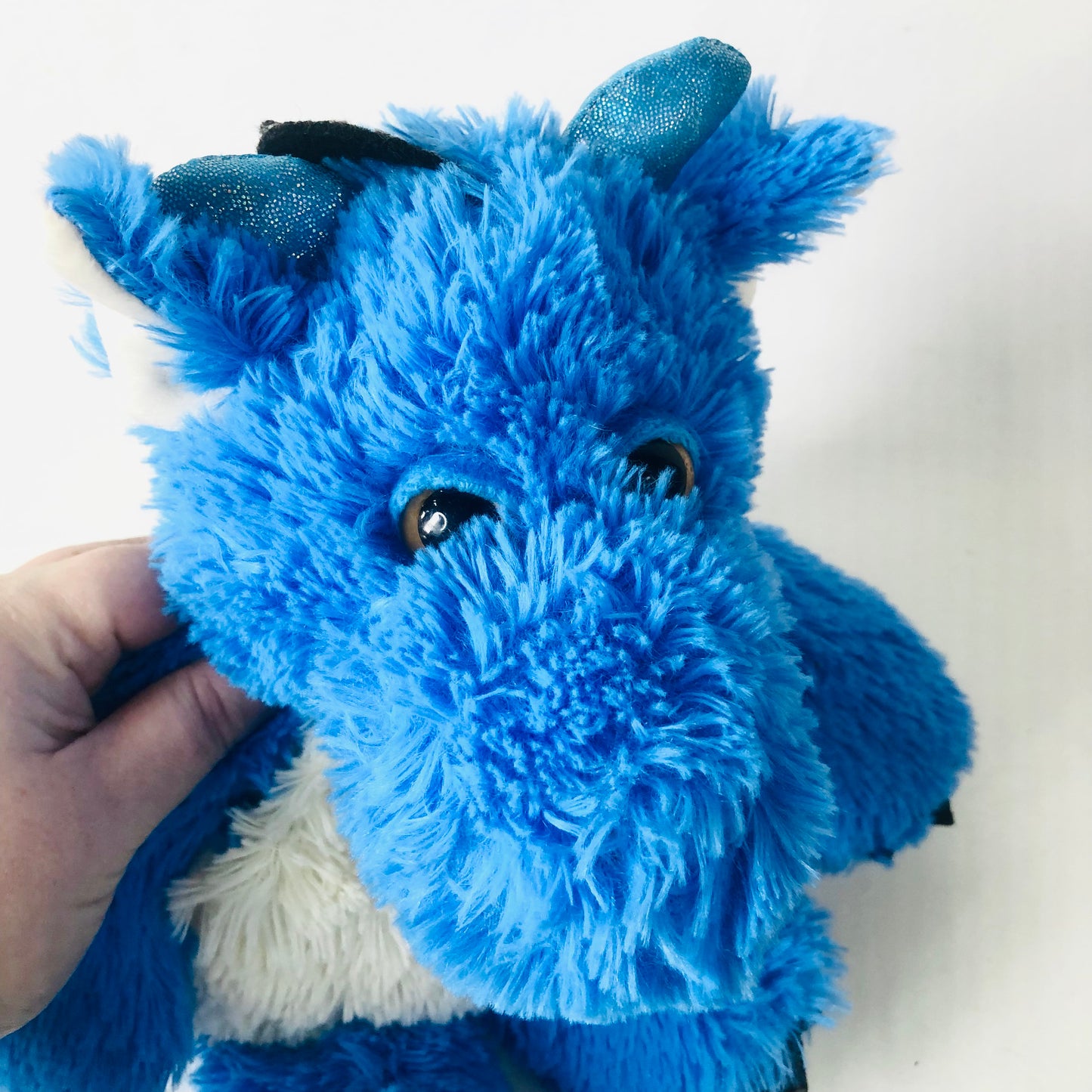 Warmies Junior Blue Microwaveable Dragon Plush Soft Toy Weighted VGC 13”