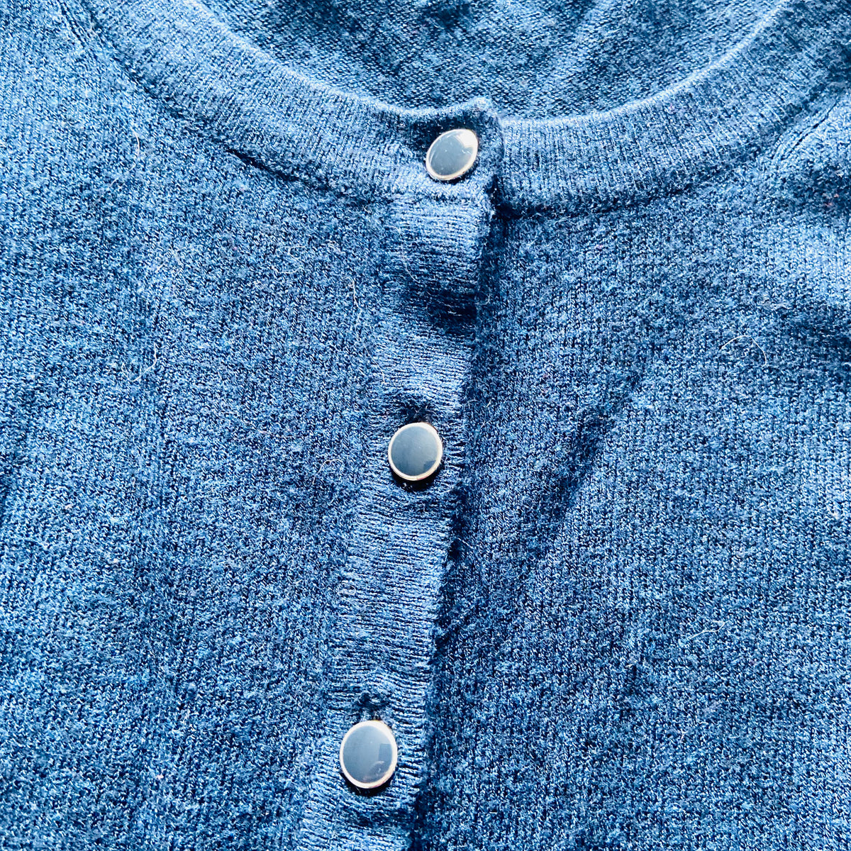 M&S (Marks & Spencer) | Ink Blue | Fine Knit Classic Button Down Cardigan | Size 8