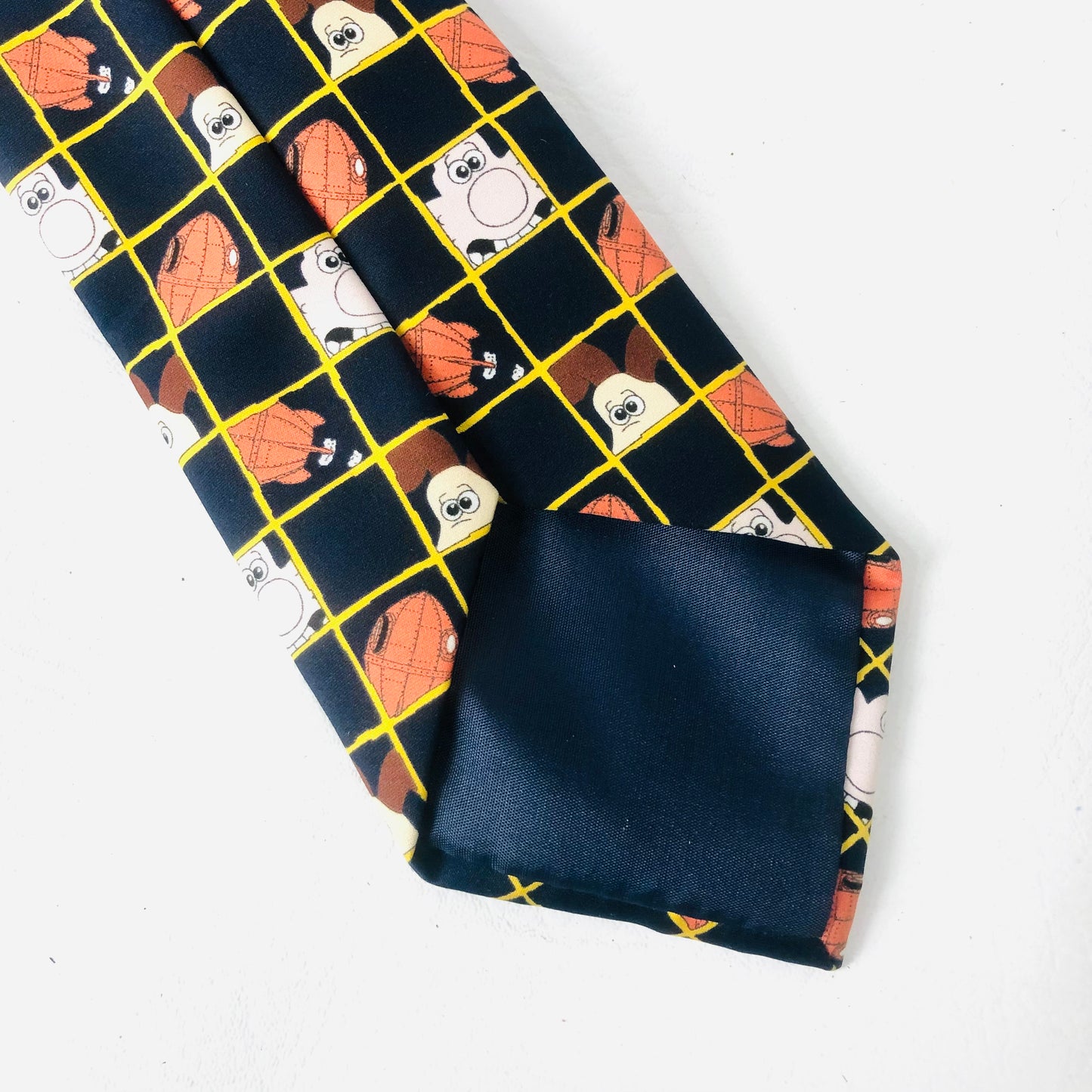 Vintage Marks & Spencer Men’s Wallace & Gromit Navy Blue Polyester Novelty Tie
