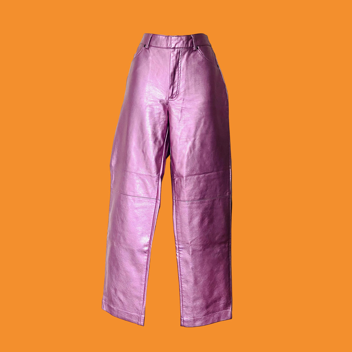 Metallic Pink | Faux Leather Jeans Trousers | Primark | Size 10 | Barbiecore Y2K Festival Party