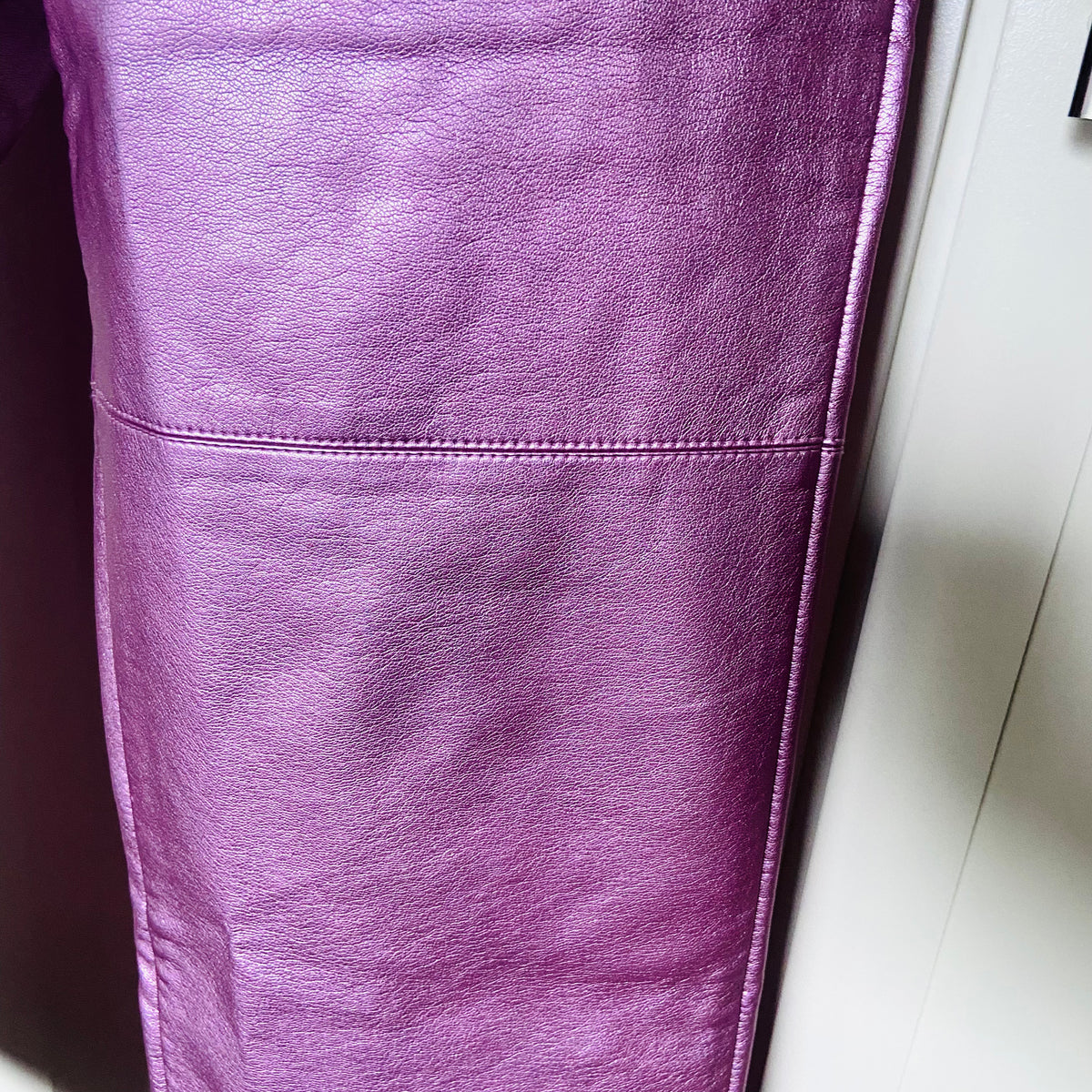 Metallic Pink | Faux Leather Jeans Trousers | Primark | Size 10 | Barbiecore Y2K Festival Party
