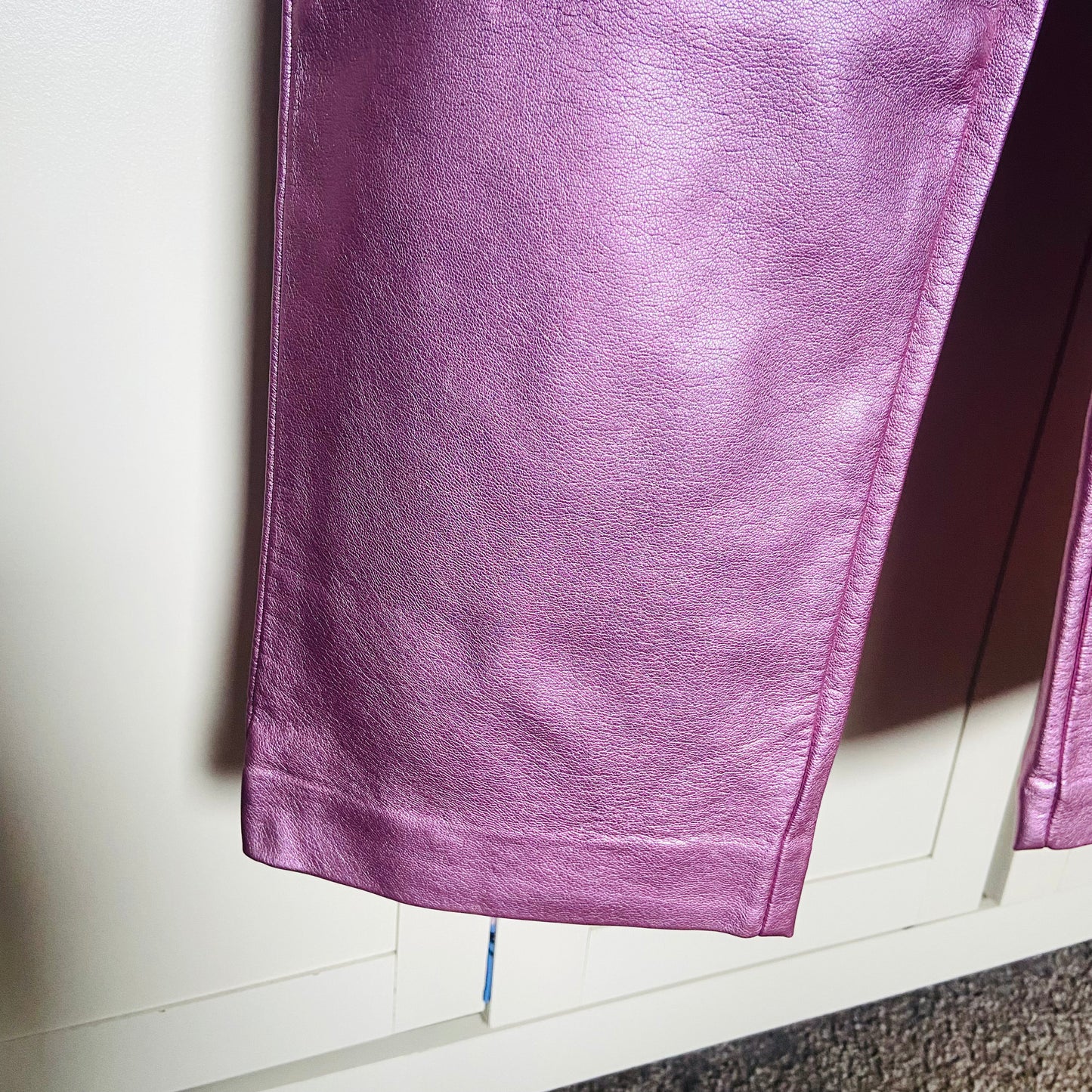 Metallic Pink | Faux Leather Jeans Trousers | Primark | Size 10 | Barbiecore Y2K Festival Party