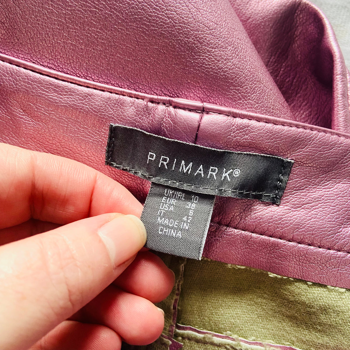 Metallic Pink | Faux Leather Jeans Trousers | Primark | Size 10 | Barbiecore Y2K Festival Party