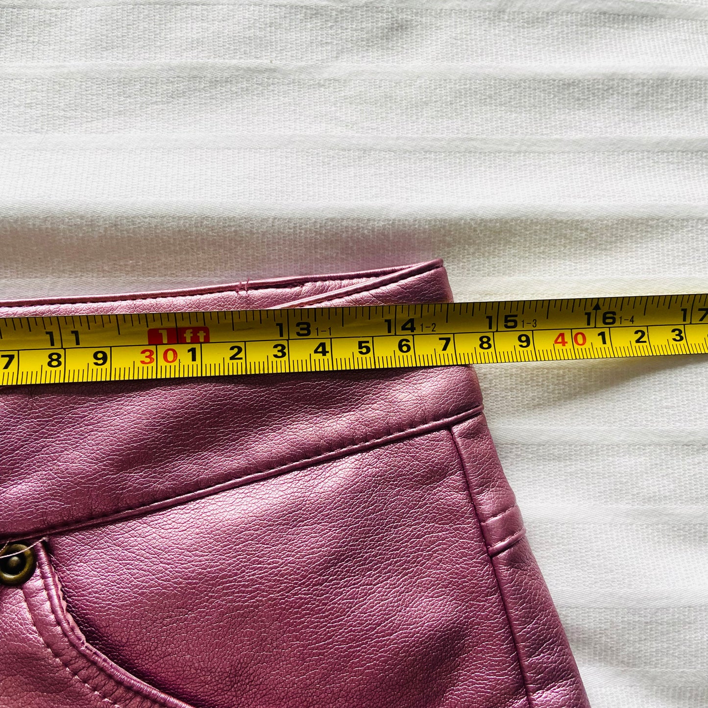 Metallic Pink | Faux Leather Jeans Trousers | Primark | Size 10 | Barbiecore Y2K Festival Party