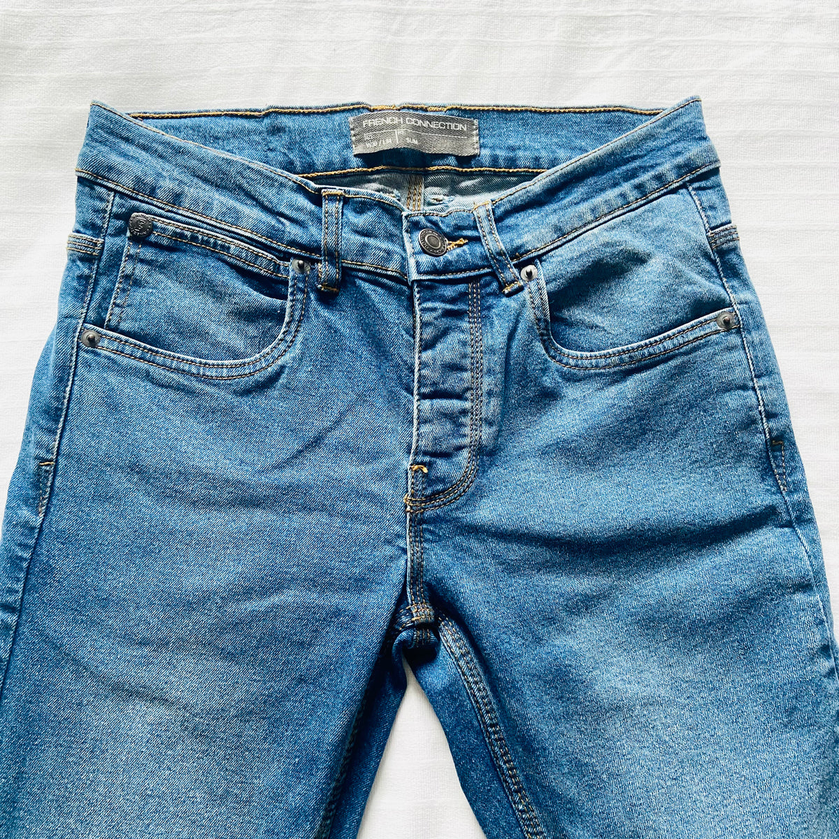 French Connection | Skinny Jeans Button Fly Slim Fit | Size 30W UK 10 | Minimalist Y2K