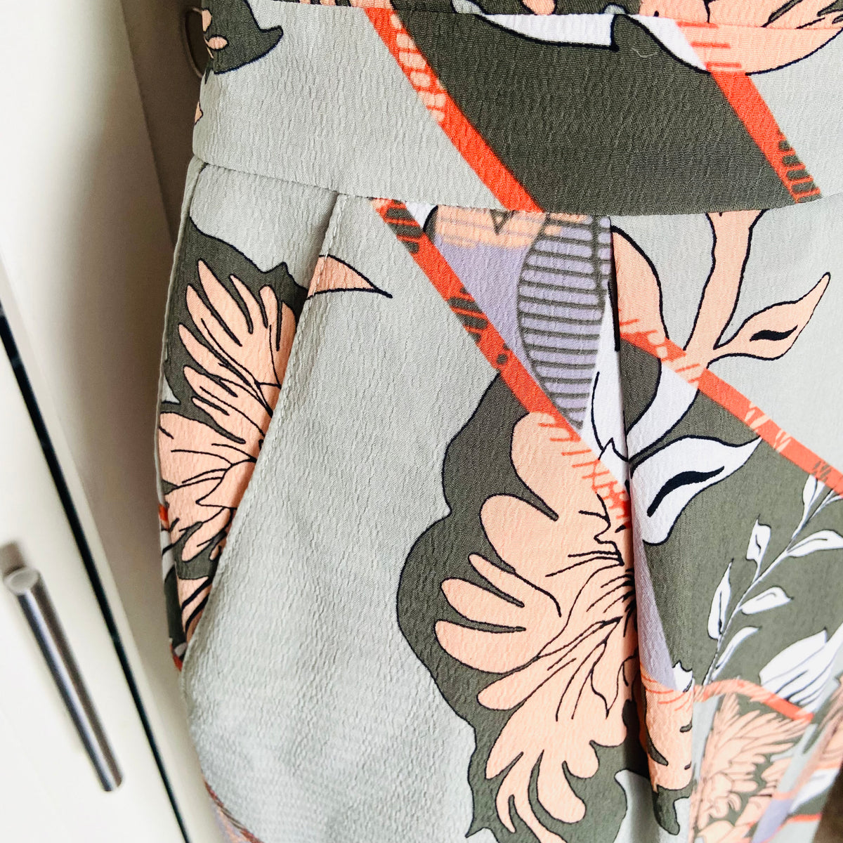 River Island | Sage Green | Floral Skinny Leg Jumpsuit | Size 10 | Boho Chic Festival 70's Revival