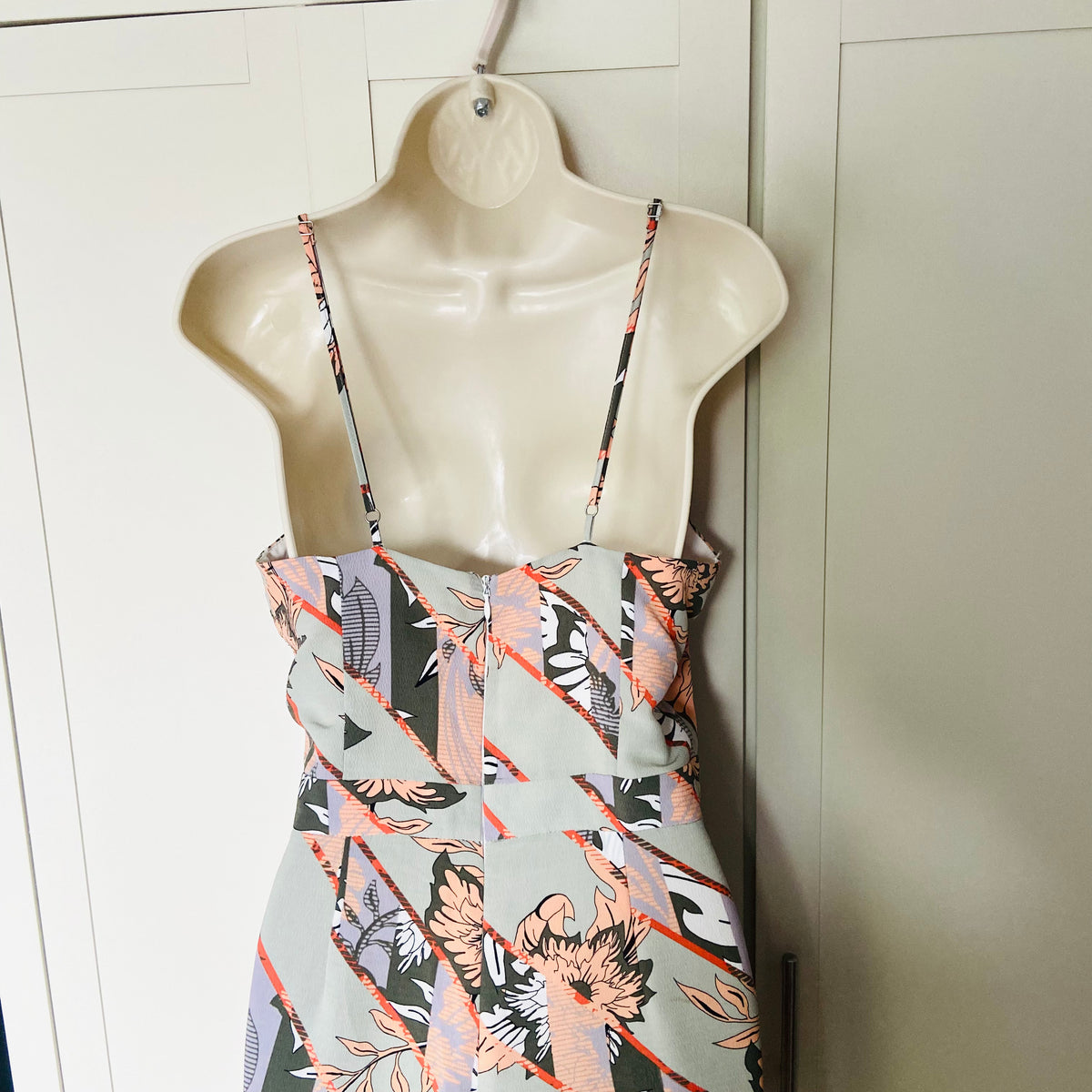 River Island | Sage Green | Floral Skinny Leg Jumpsuit | Size 10 | Boho Chic Festival 70's Revival