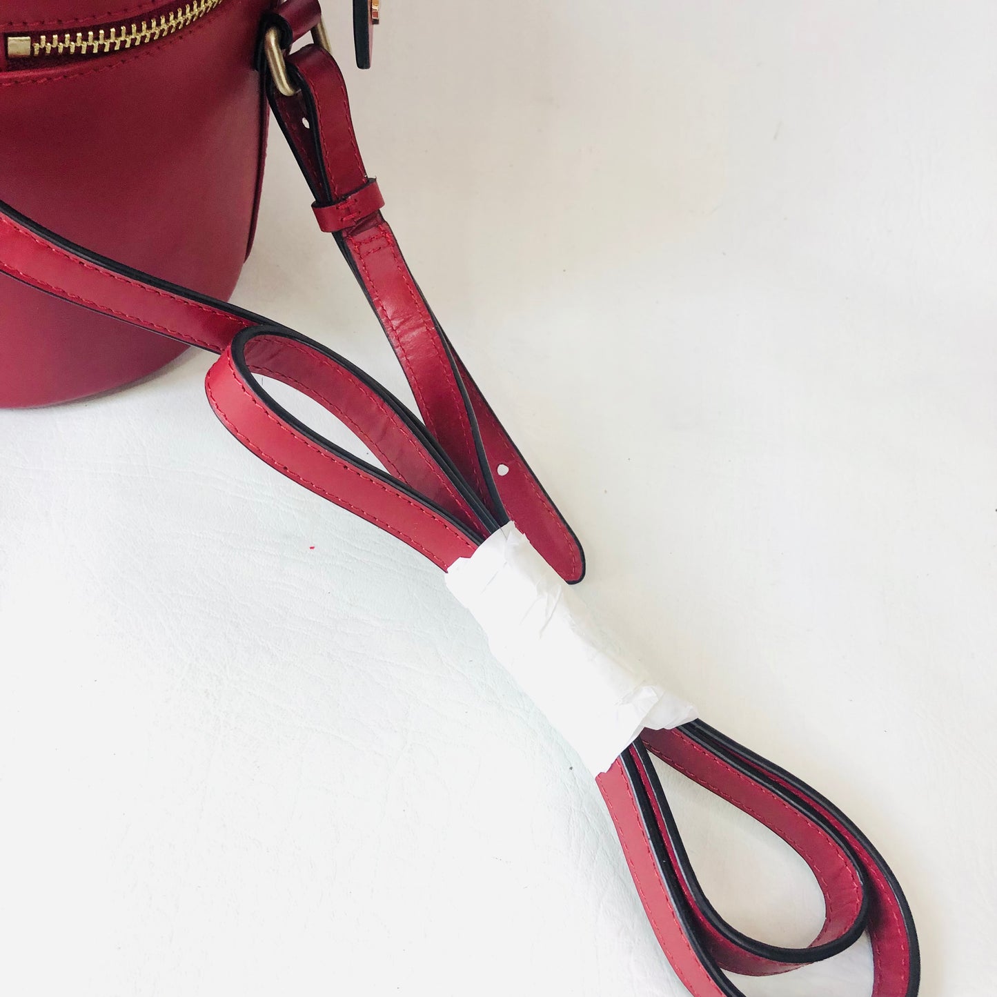 Radley Dog and Bone Telephone Box Red Leather Crossbody Barrel Bag New no Tags Rare