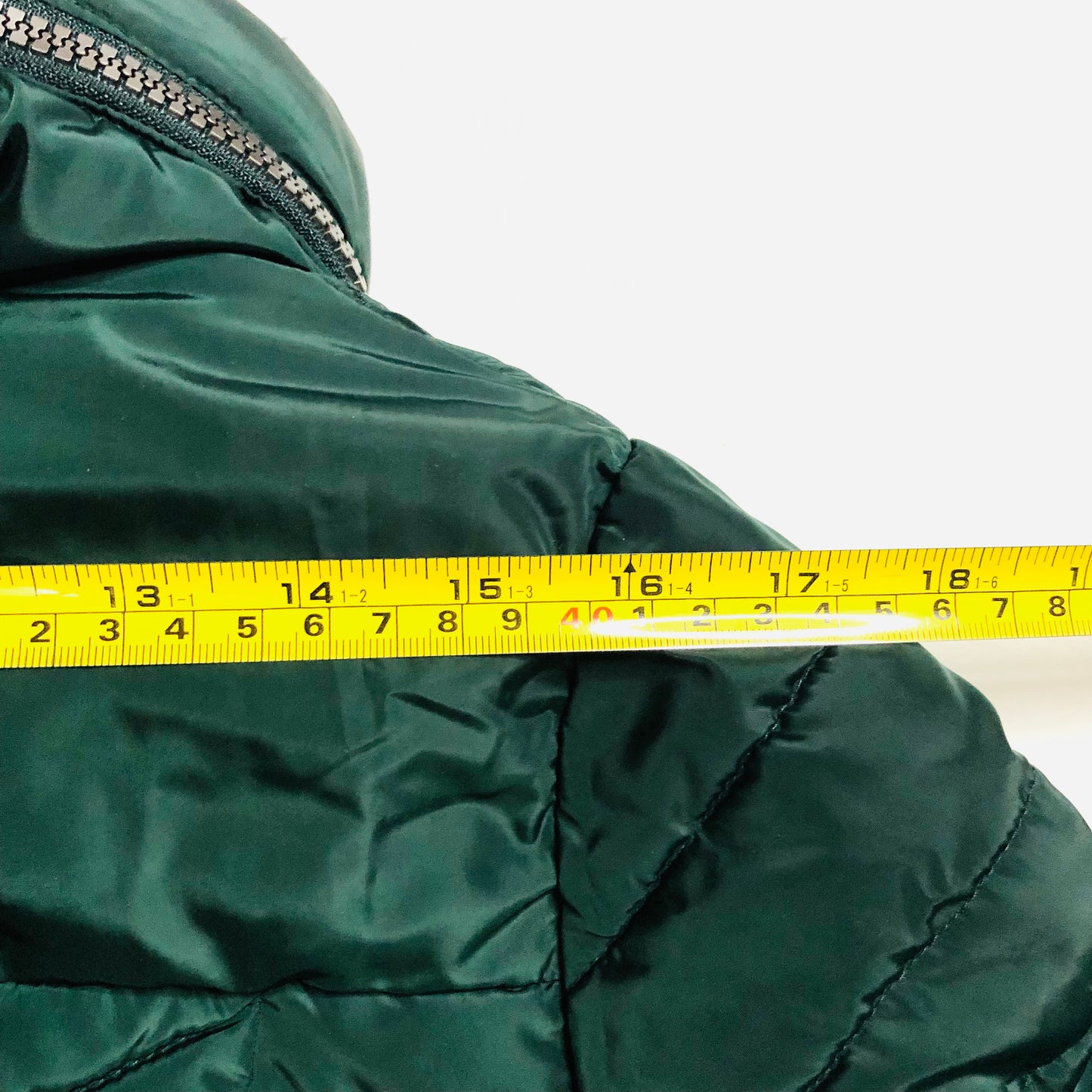 Next Ladies Dark Green Padded Winter Coat With Concealed Hood Size 10