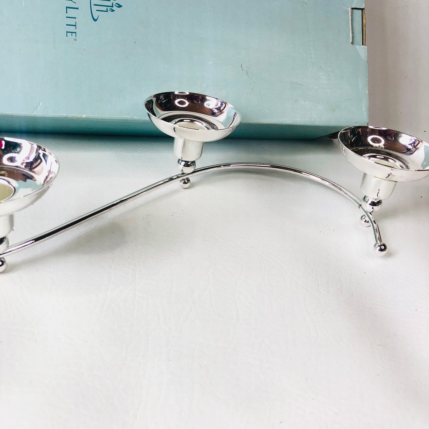 PartyLite P8323 Silver-plated Tealight Candle Holder Snake-shape Table Decor New