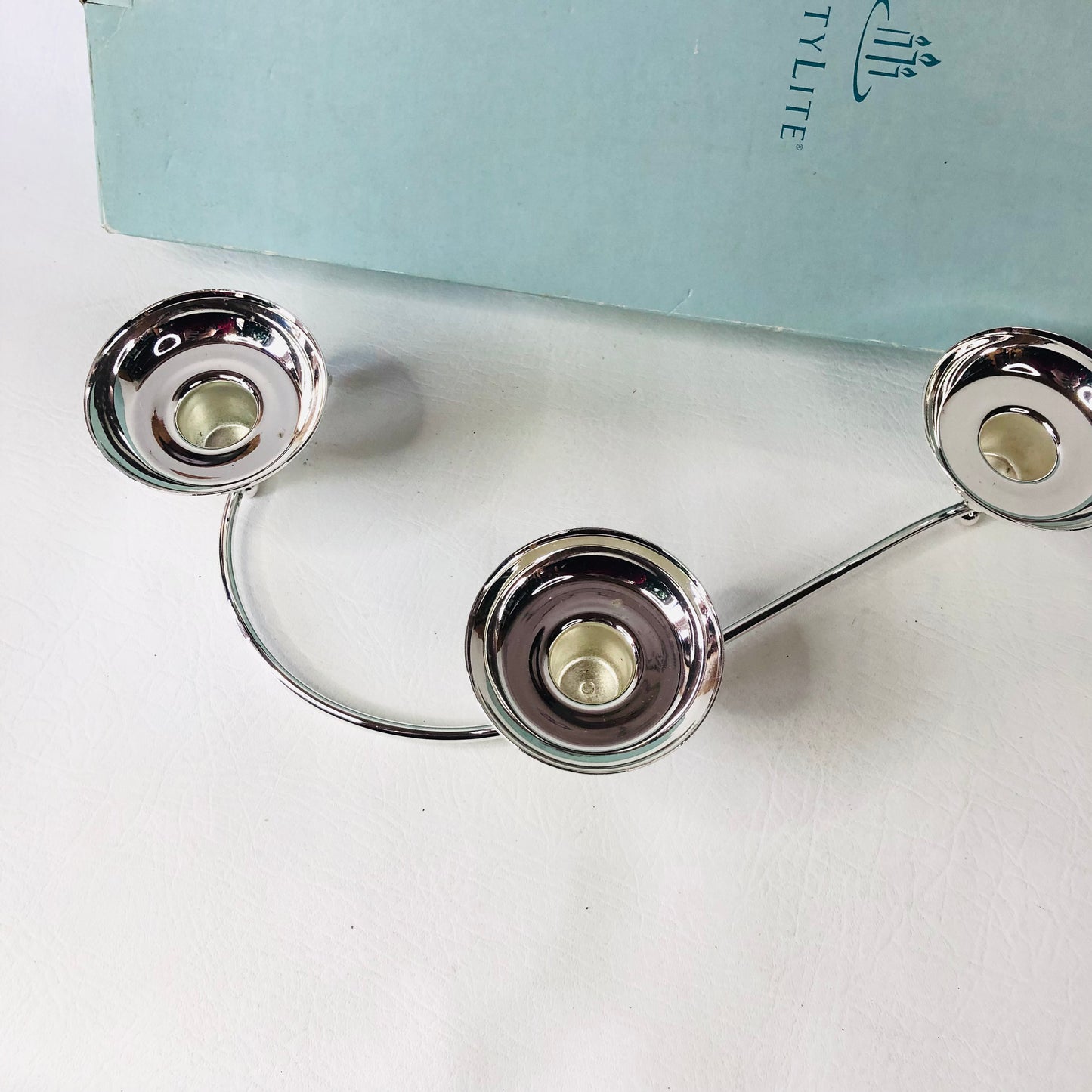 PartyLite P8323 Silver-plated Tealight Candle Holder Snake-shape Table Decor New