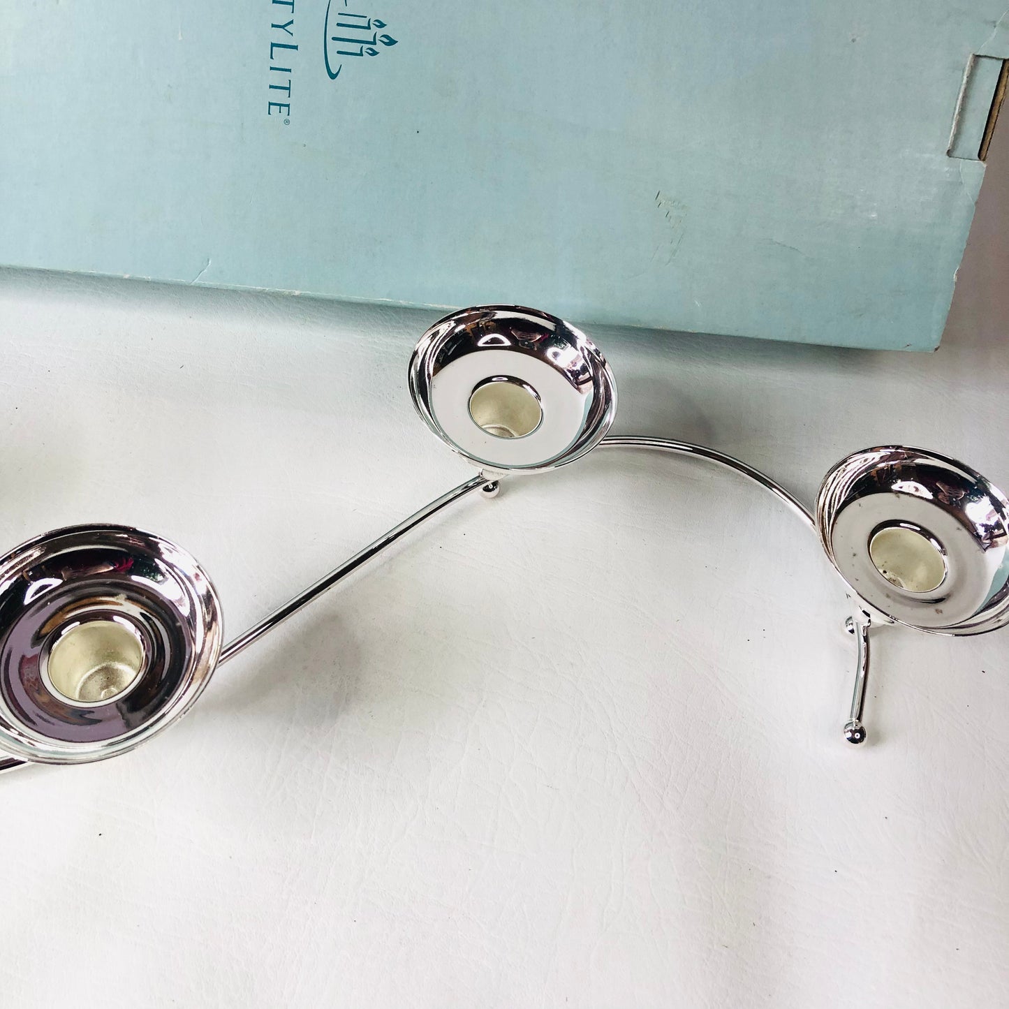PartyLite P8323 Silver-plated Tealight Candle Holder Snake-shape Table Decor New