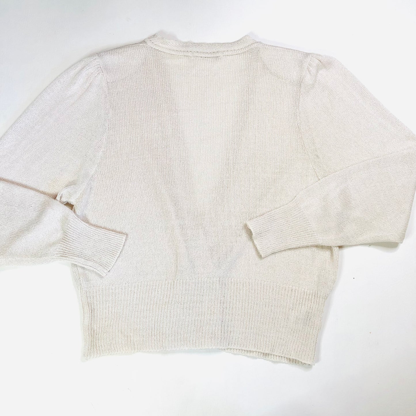 St Michaels by Marks & Spencer Vintage Cream Knit Cardigan Gold Buttons Size 16