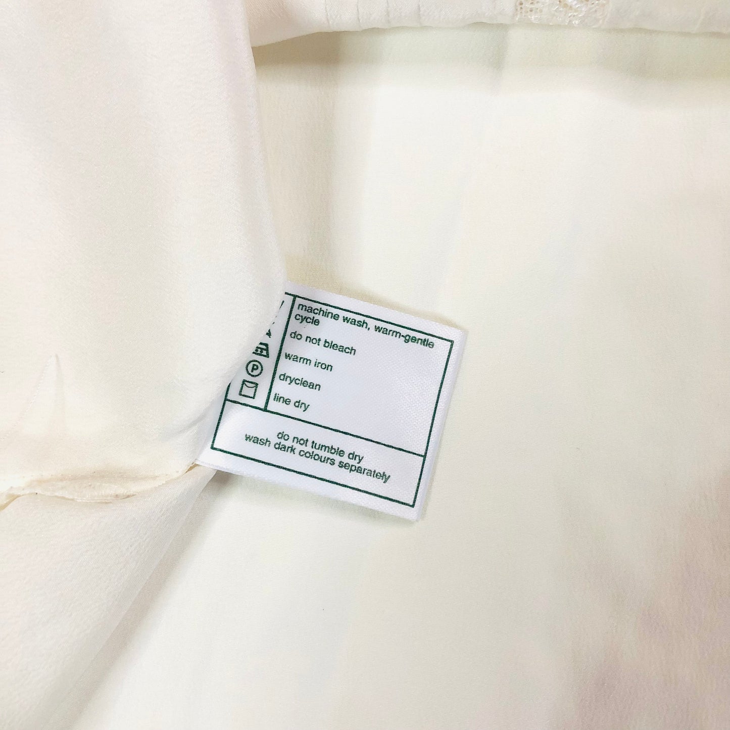 Laura Ashley 100% Silk Cream Vintage Blouse With Lace Detail Size Small