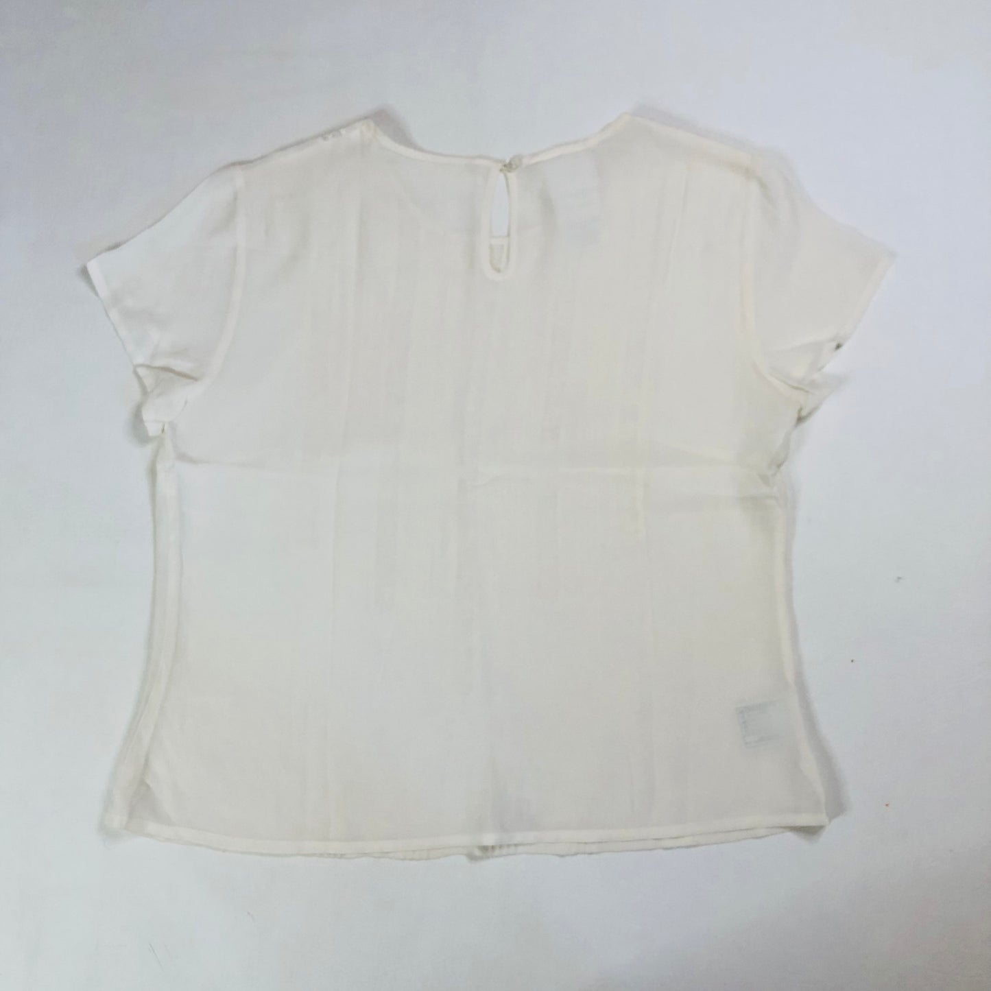 Laura Ashley 100% Silk Cream Vintage Blouse With Lace Detail Size Small