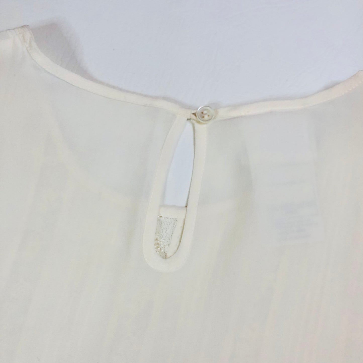 Laura Ashley 100% Silk Cream Vintage Blouse With Lace Detail Size Small