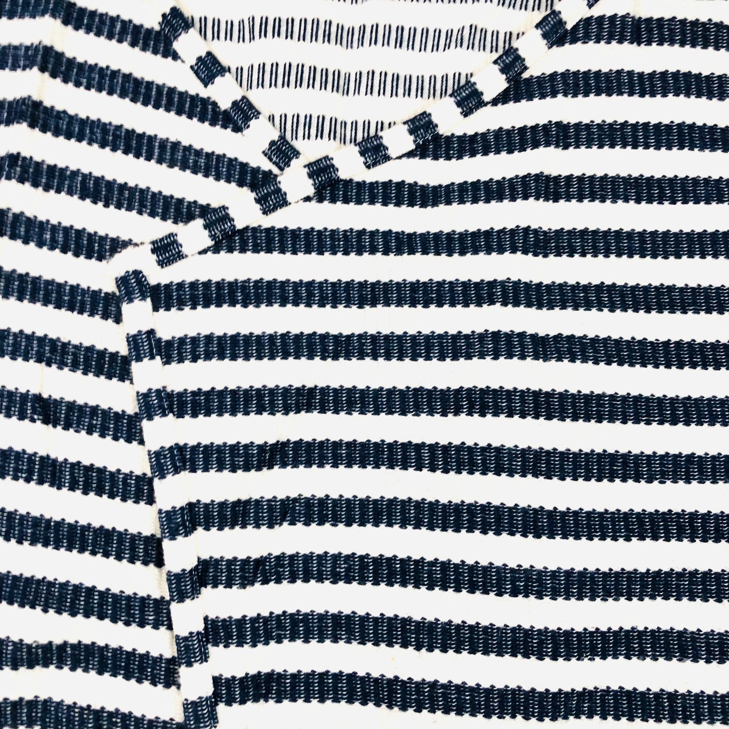 Jaeger Ladies Navy Blue & White Woven Striped Open Front Cardigan / Casual Jacket Size Small