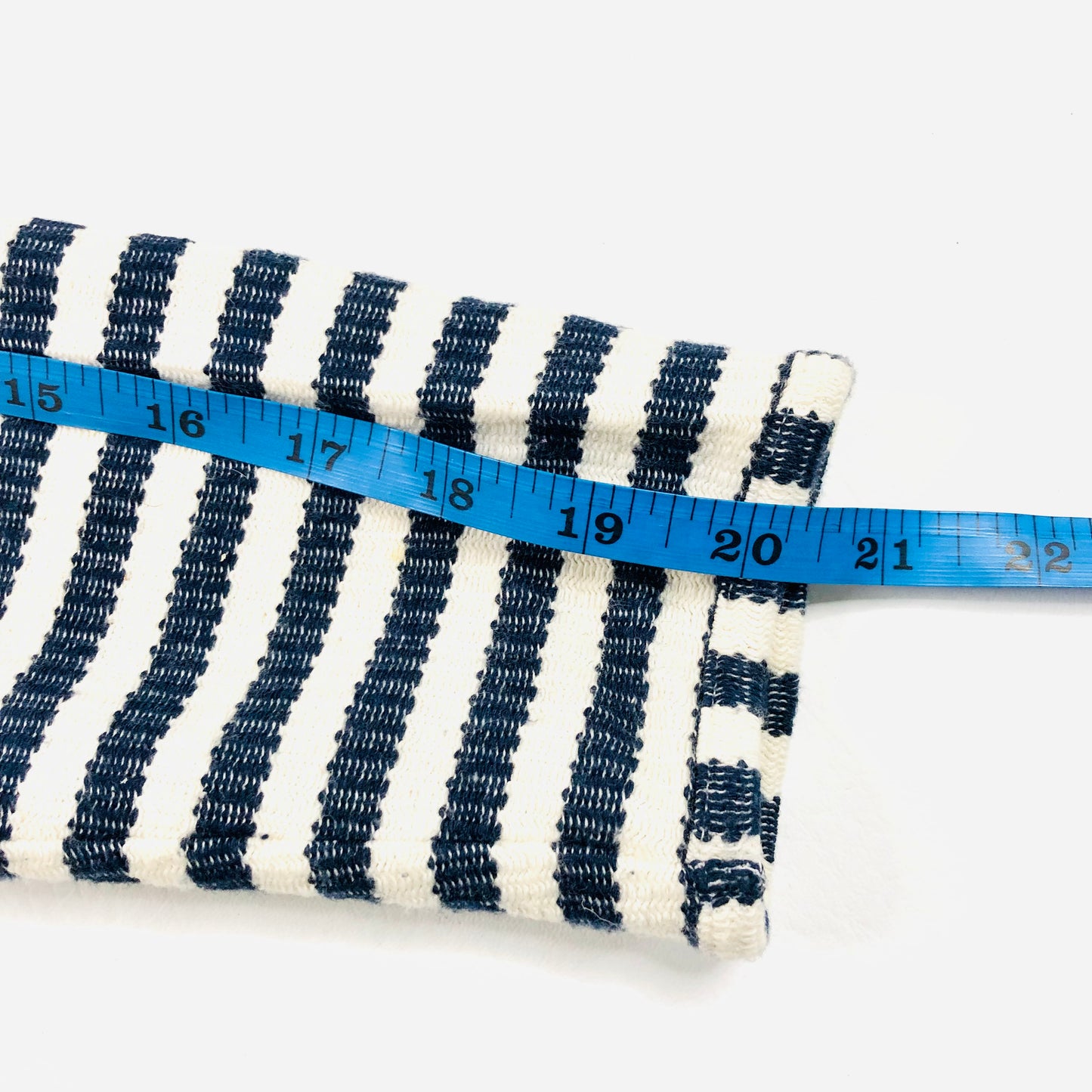 Jaeger Ladies Navy Blue & White Woven Striped Open Front Cardigan / Casual Jacket Size Small