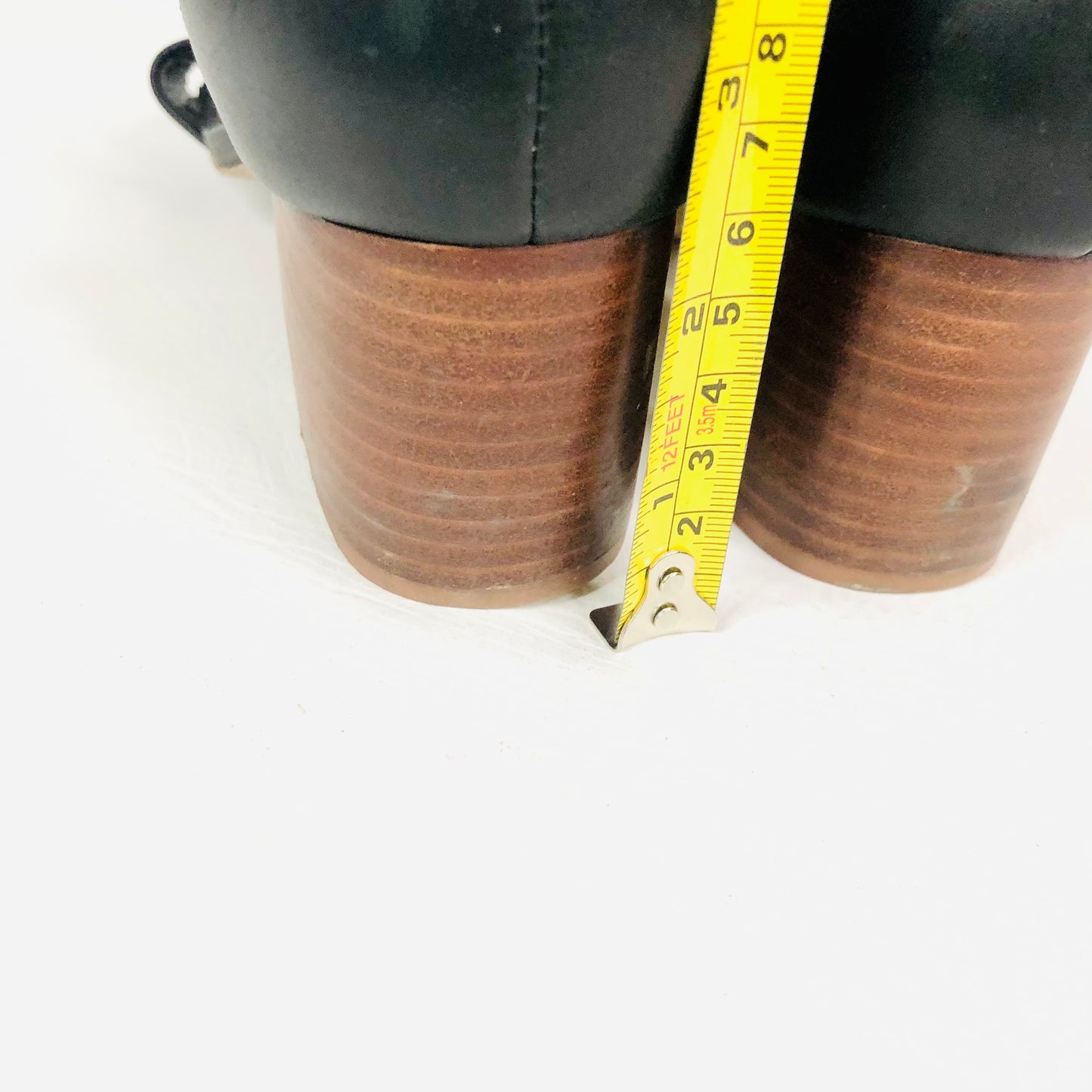 Steve Madden Irenee Black & Brown Leather Ankle Strap Open Toe Sandal Size 6 (39)