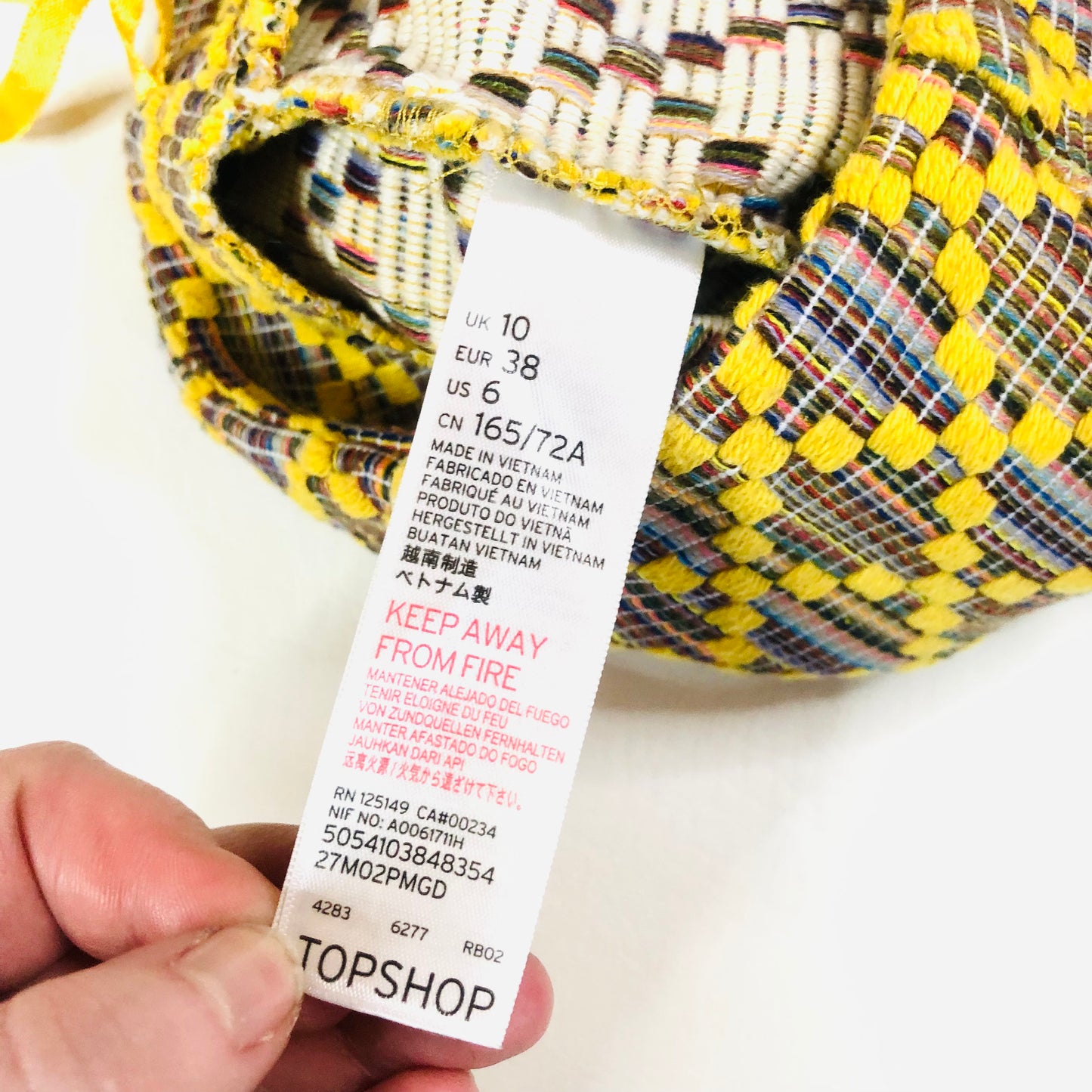 Topshop Geo Woven Yellow Short A-Line Mini Skirt With Zip Front Size UK 10