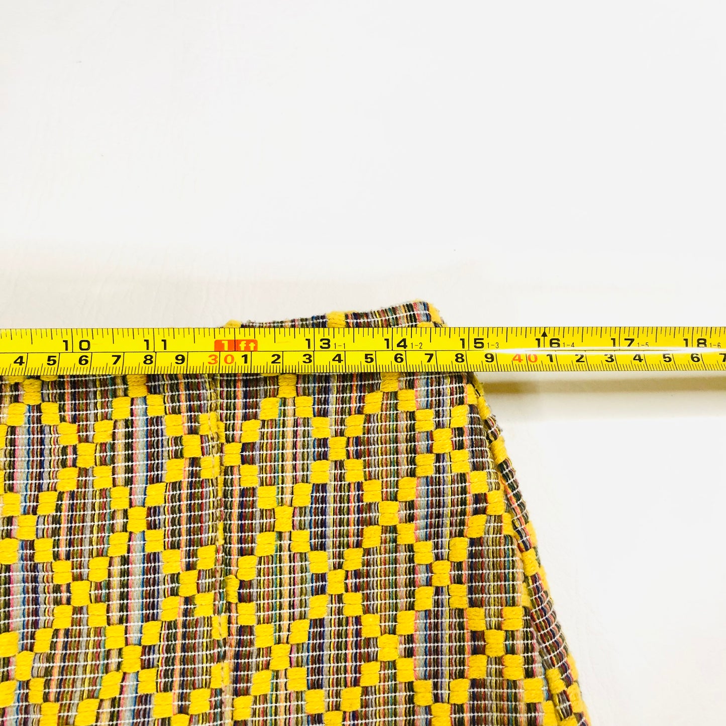 Topshop Geo Woven Yellow Short A-Line Mini Skirt With Zip Front Size UK 10