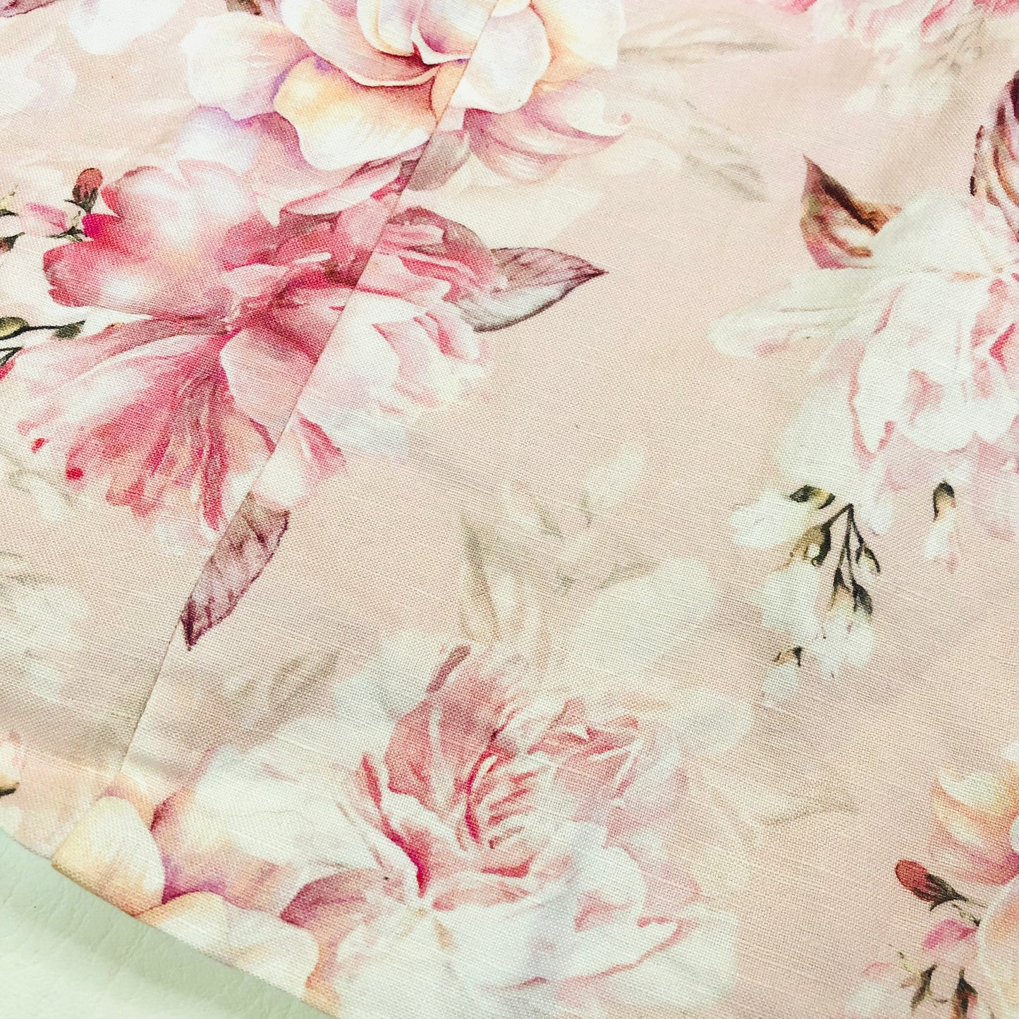 Forever New Puff Sleeve Pink Floral Linen Blend Mini Dress with Belt Size UK 6