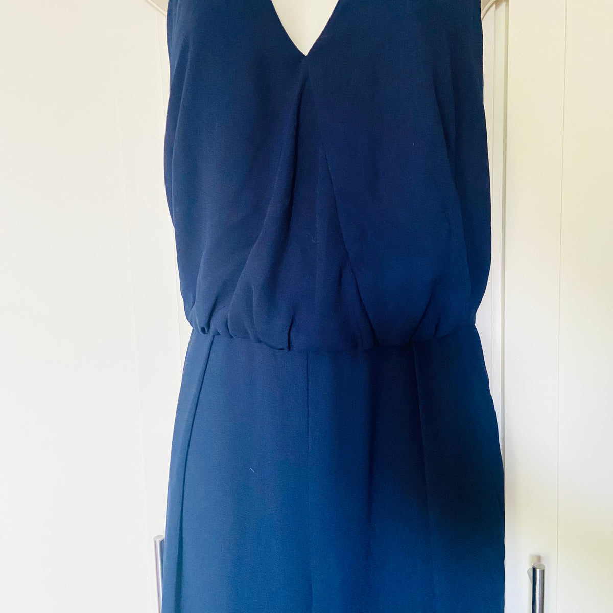 Roman | Navy Blue | Wide Leg Halterneck Back Detail Jumpsuit | Size 12 | 70s Revival