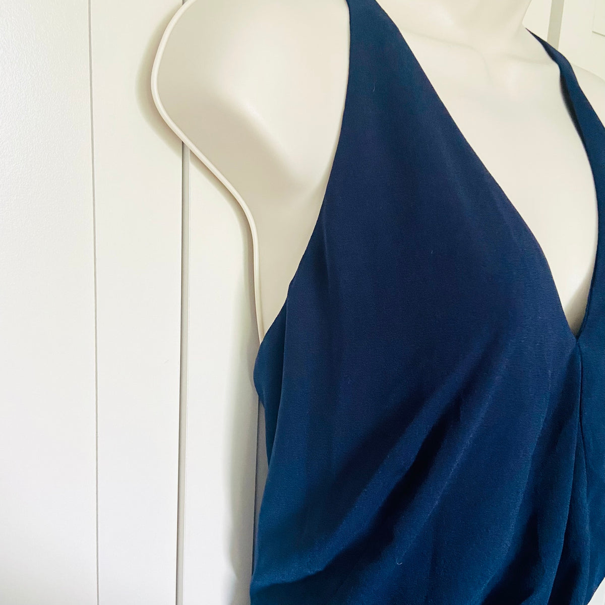 Roman | Navy Blue | Wide Leg Halterneck Back Detail Jumpsuit | Size 12 | 70s Revival