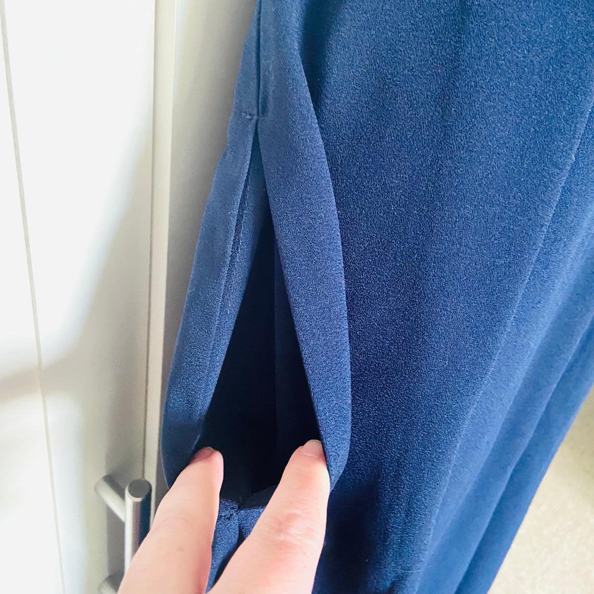 Roman | Navy Blue | Wide Leg Halterneck Back Detail Jumpsuit | Size 12 | 70s Revival