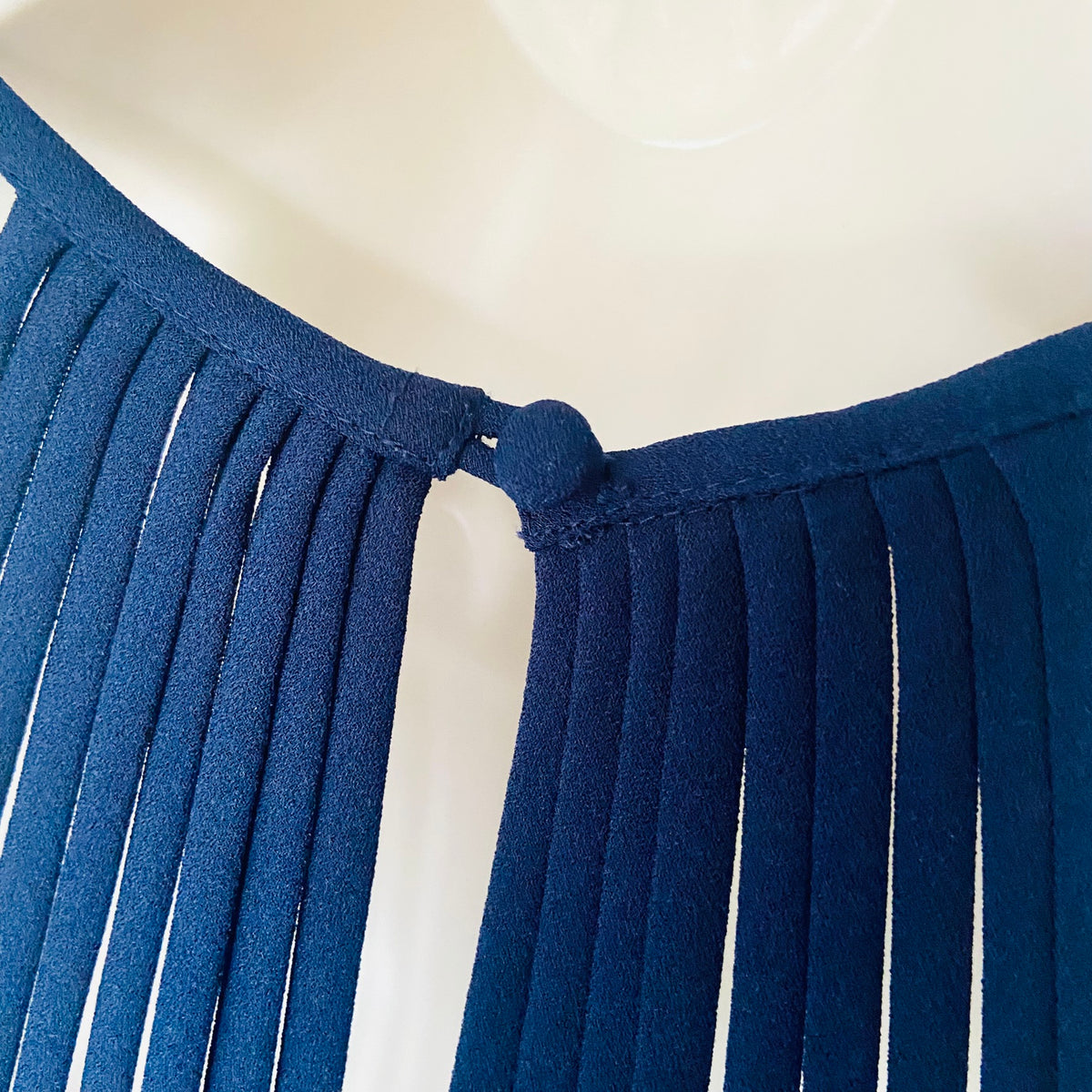 Roman | Navy Blue | Wide Leg Halterneck Back Detail Jumpsuit | Size 12 | 70s Revival