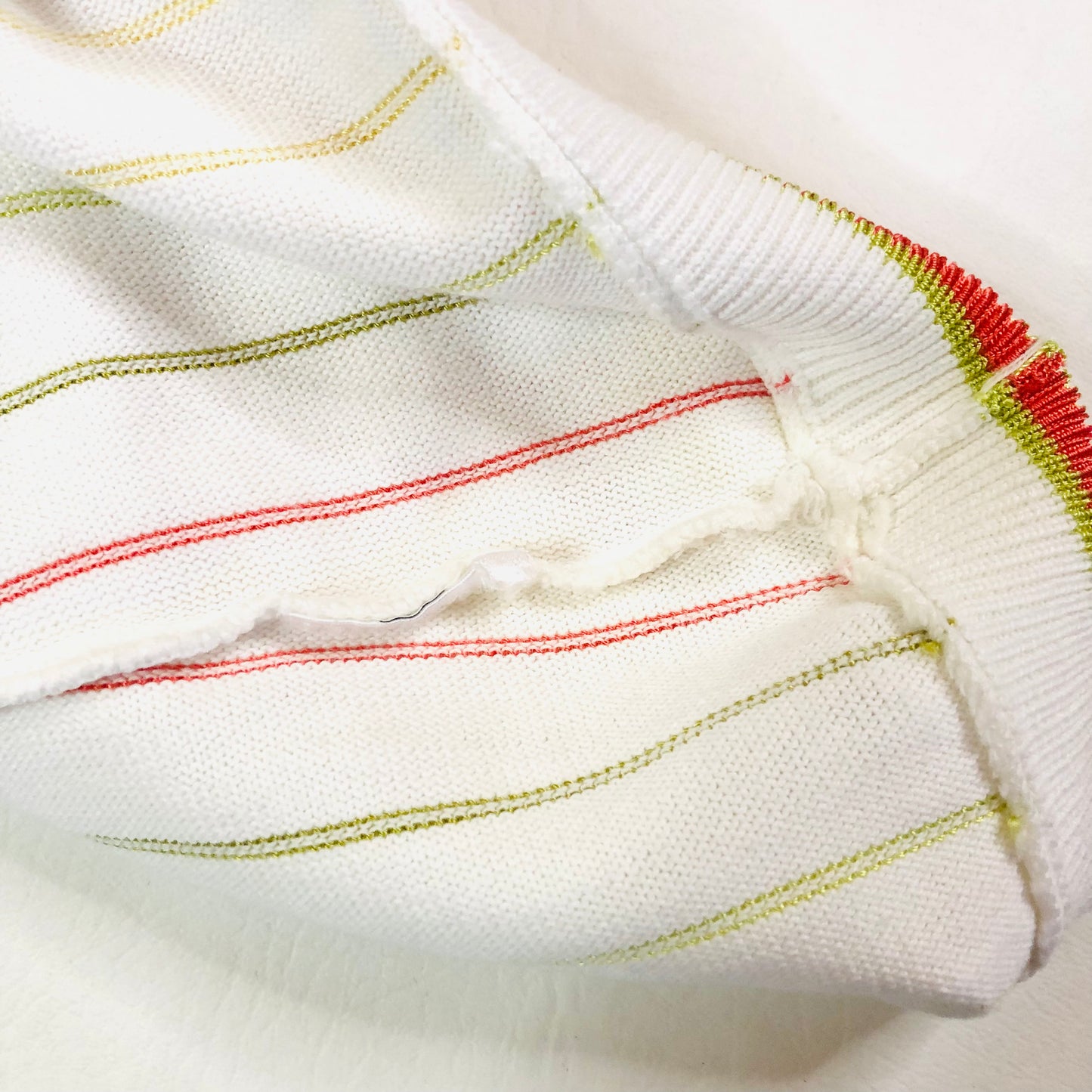 LizGolf Clairborne White & Orange Striped Sleeveless Golf Knit Vest Size 12/14