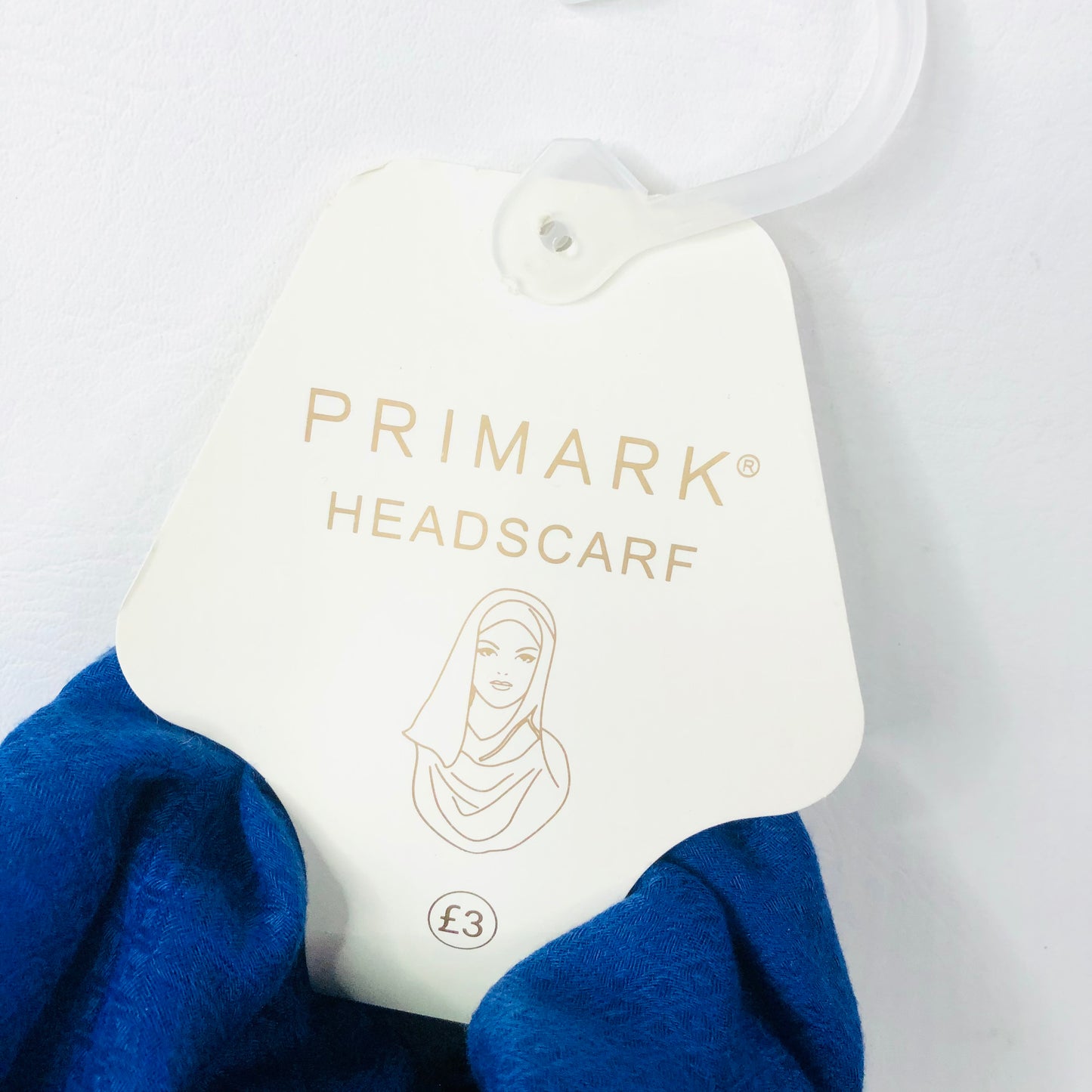 Primark Royal Blue Scarf Textured Diamond Pattern Head Scarf Hijab One Size - NEW