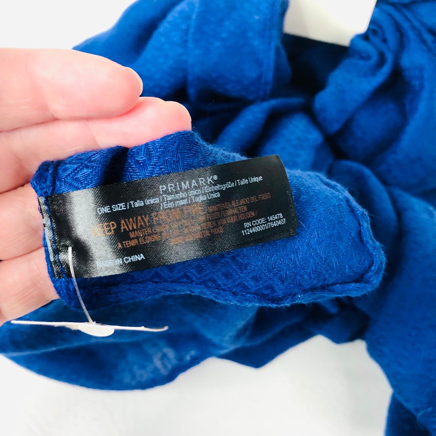 Primark Royal Blue Scarf Textured Diamond Pattern Head Scarf Hijab One Size - NEW