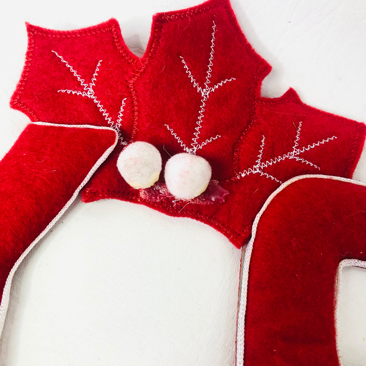 Vintage Style Merry Christmas Fabric Garland - Red Gingham, Angels Bunting