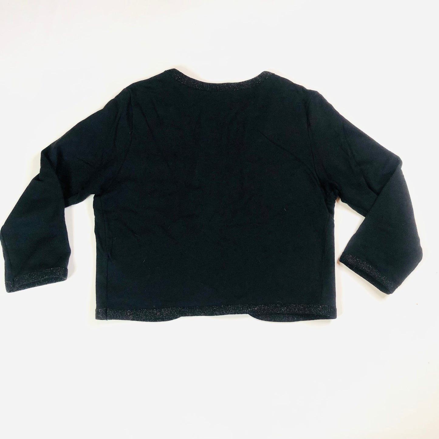 Silence + Noise Y2K Black Boxy Short Cardigan Jacket with Sparkle Trim  Size S