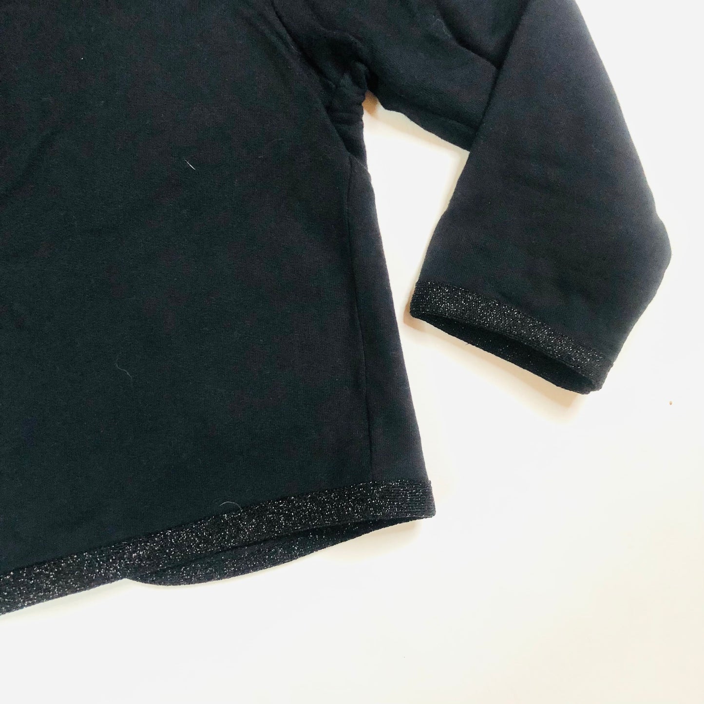 Silence + Noise Y2K Black Boxy Short Cardigan Jacket with Sparkle Trim  Size S