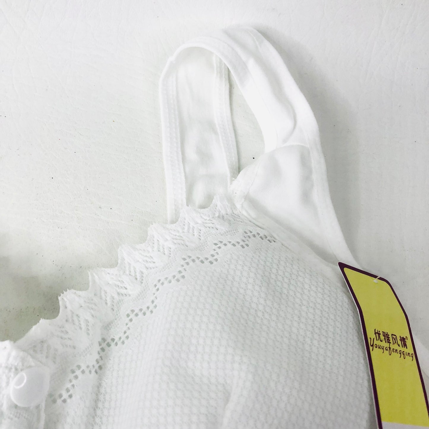 Front Fastening Ladies Bra White Fabric Non-wired Comfort 40C New (40/90 76-86cm)