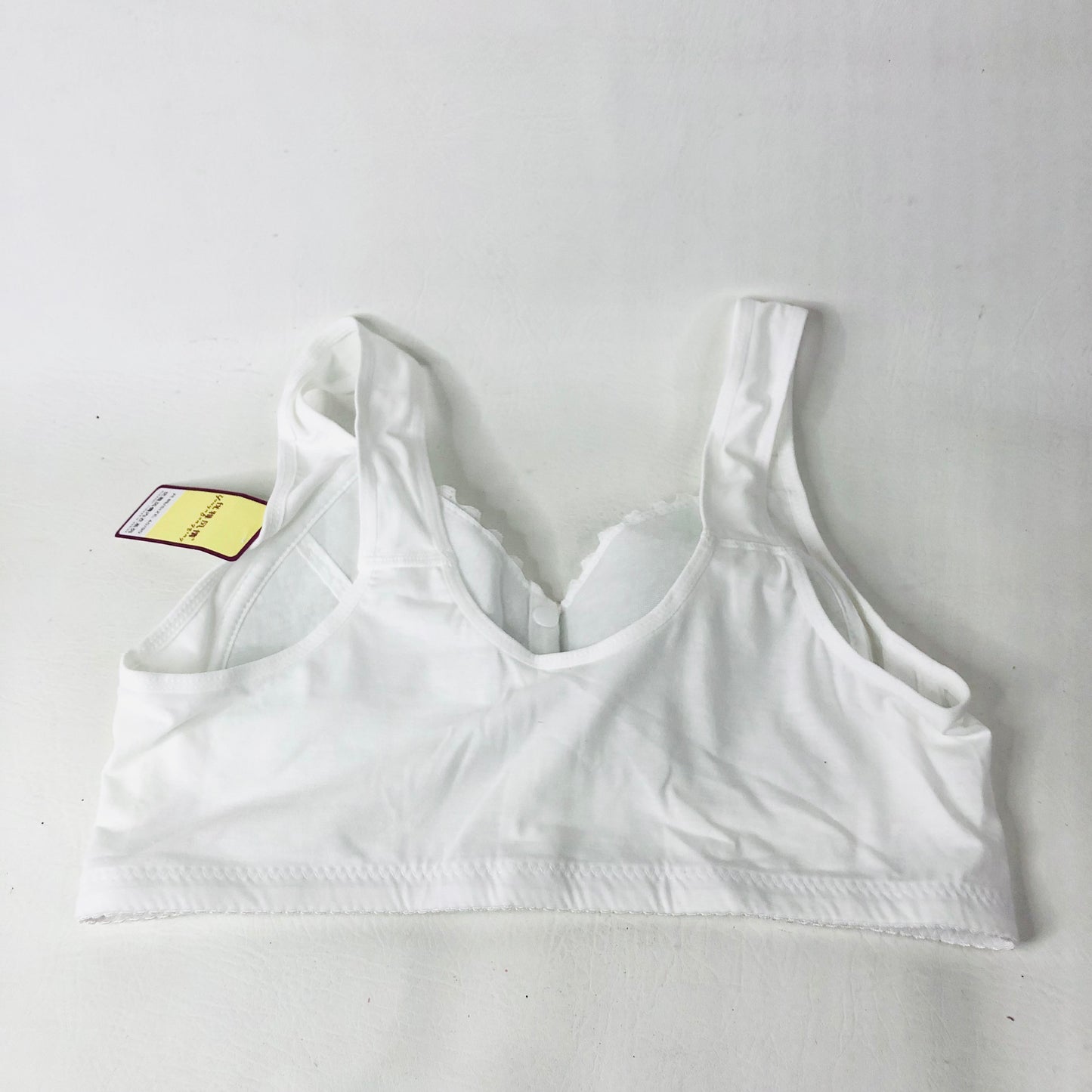 Front Fastening Ladies Bra White Fabric Non-wired Comfort 40C New (40/90 76-86cm)