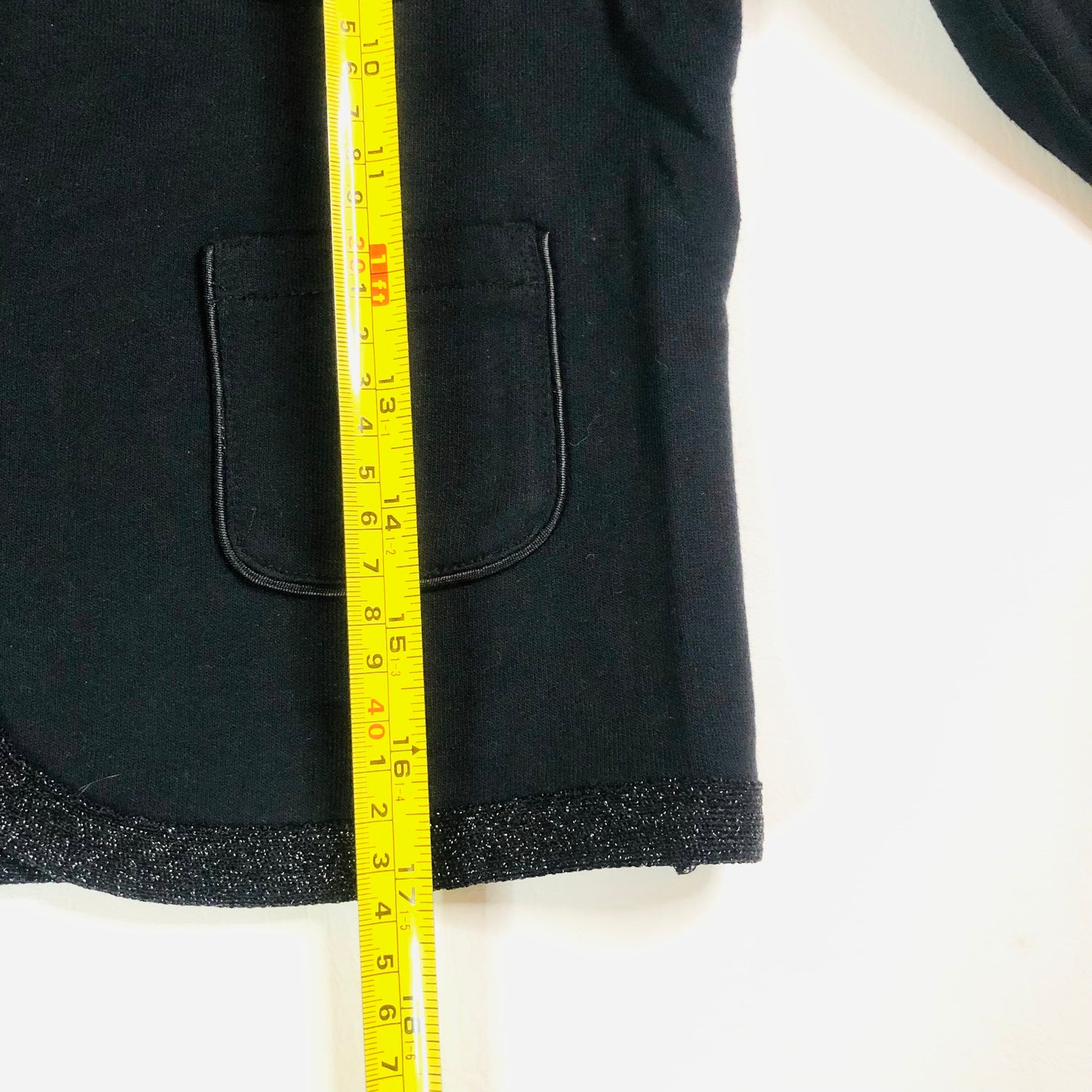 Silence + Noise Y2K Black Boxy Short Cardigan Jacket with Sparkle Trim  Size S
