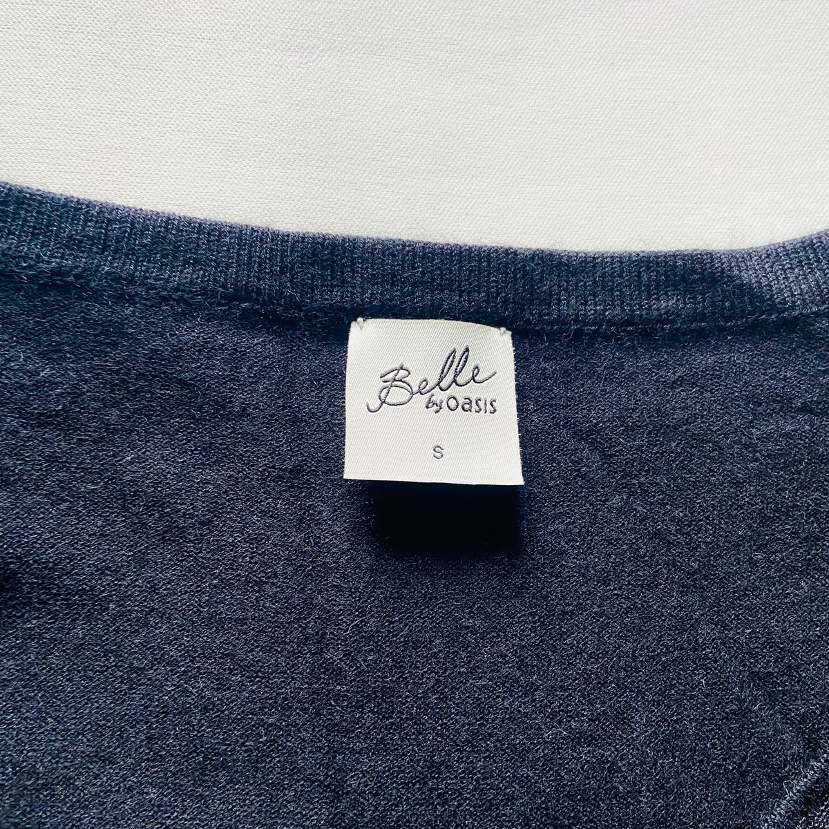 Belle by Oasis | Black | Fine Knit Skater Dress With Ruffle | Size Small | Y2K Coquette | 3D Rosette