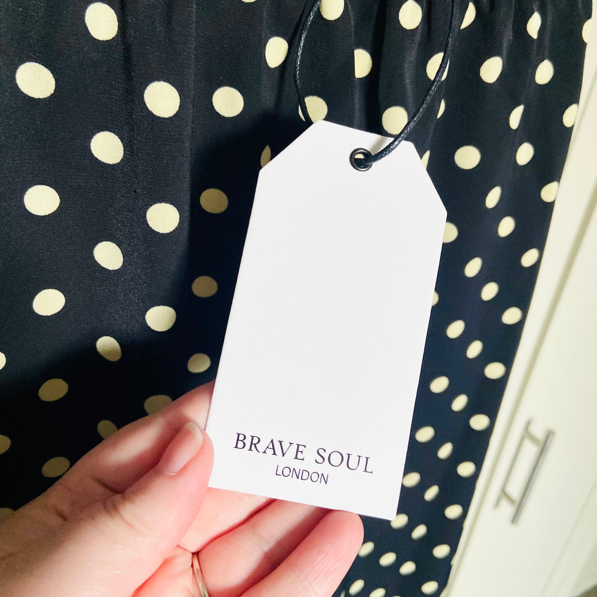 Brave Soul | Black & Cream | Polka Dot Fluid Maxi Skirt | Size XS | NEW | Boho Minimalist | Indie