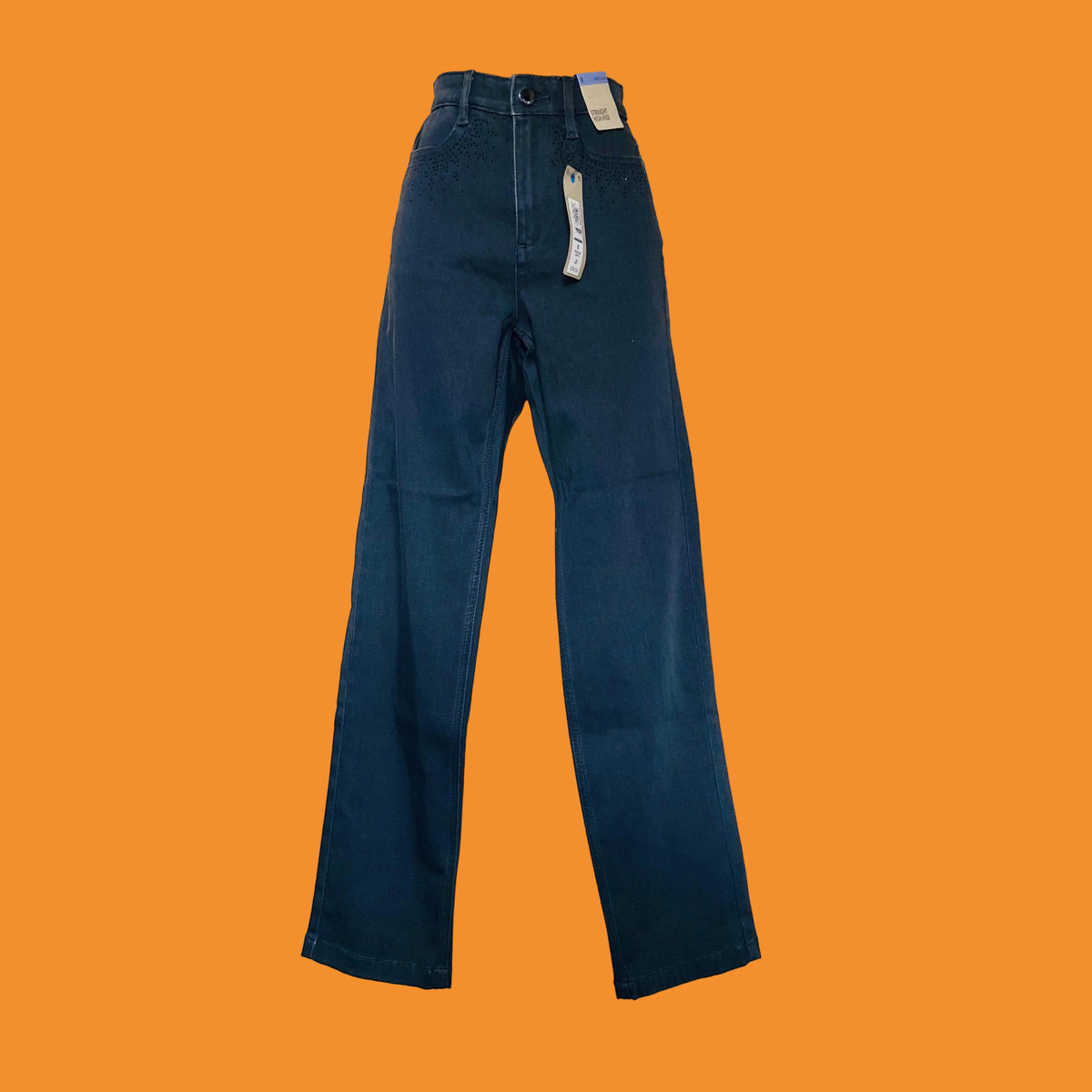 Per Una (Marks & Spencer) | High Waisted Grey Stretch Straight Leg Jeans | Gem Embellished | Size 8 | New
